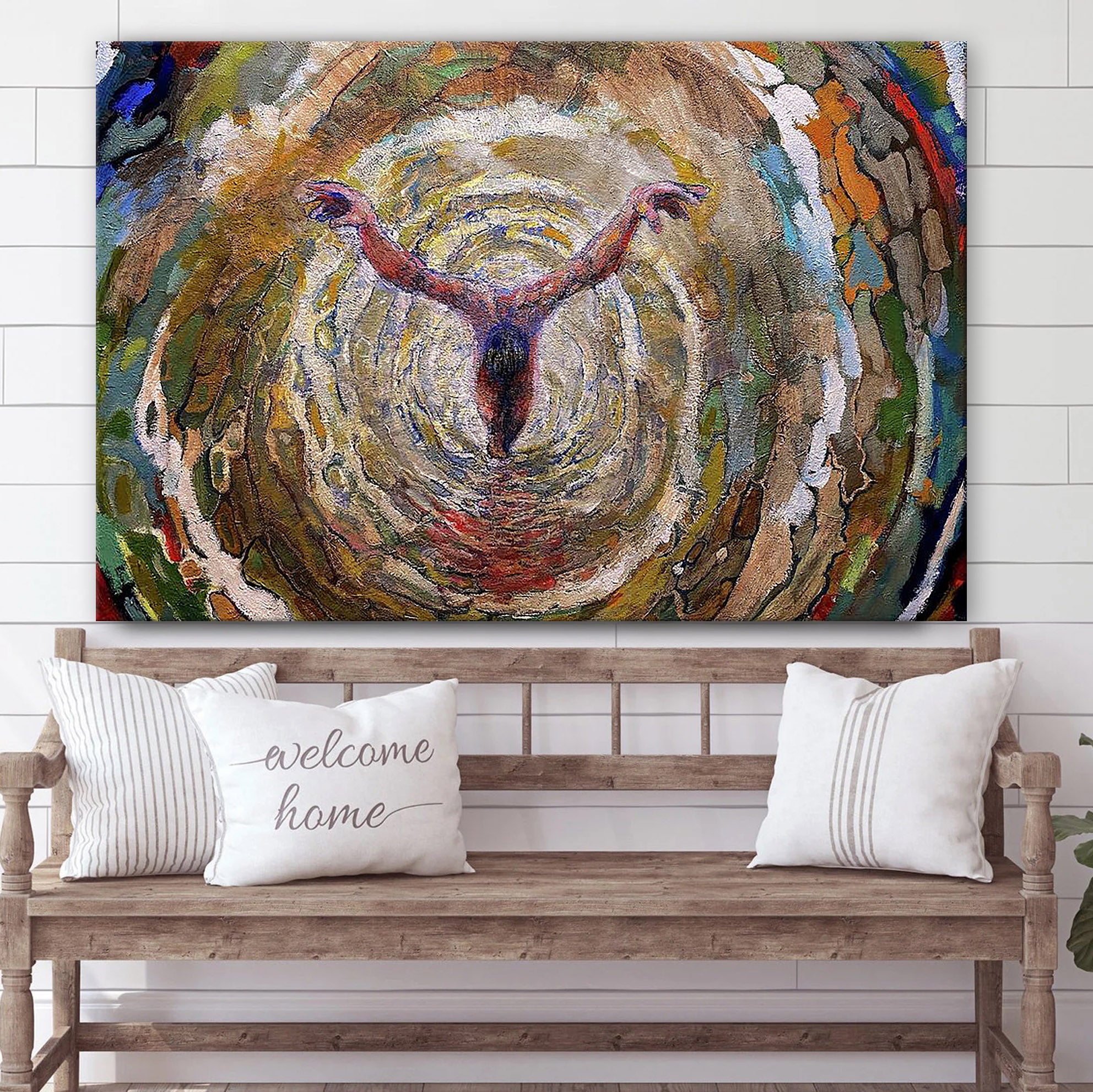 Baptism Vortex Of The Christ 1 Canvas Wall Art – Jesus Baptism Canvas – Christian Paintings For Home