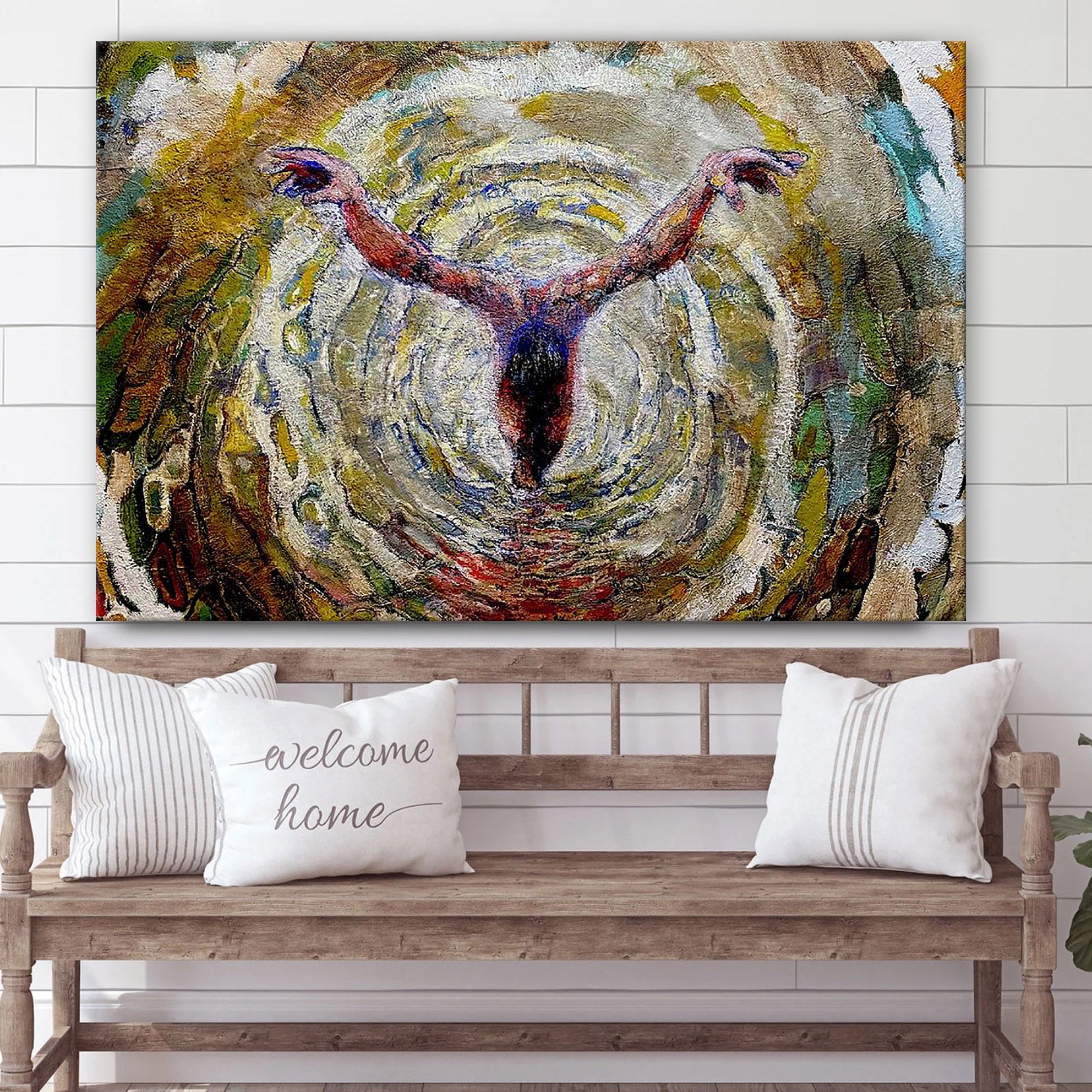 Baptism Vortex Of The Christ 3 Canvas Wall Art – Jesus Baptism Canvas – Christian Paintings For Home