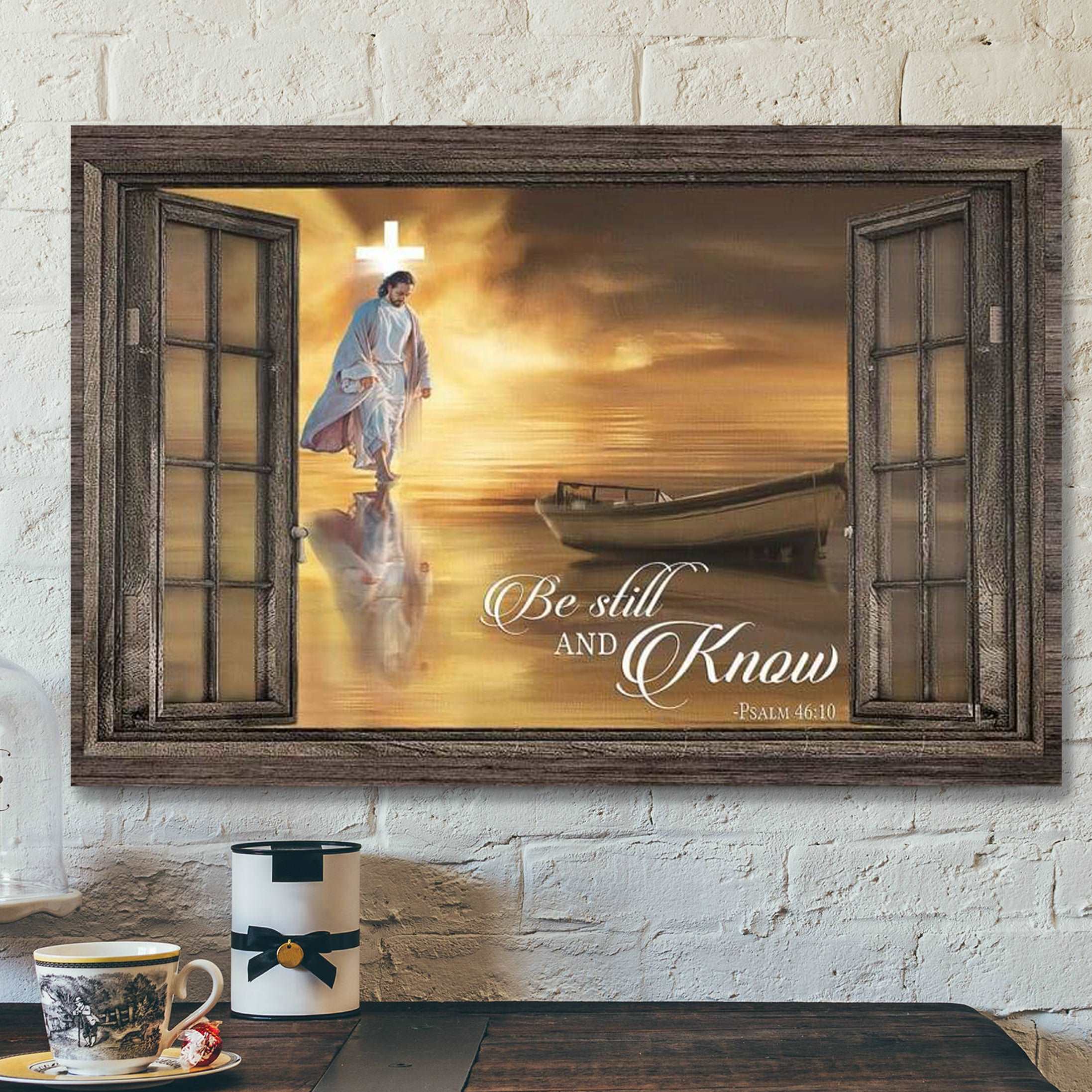 Be Still And Know Psalm 46:10 Bible Verse Wall Art Canvas – Christian Wall Art – Bible Verse Canvas – Scripture Canvas Wall Art