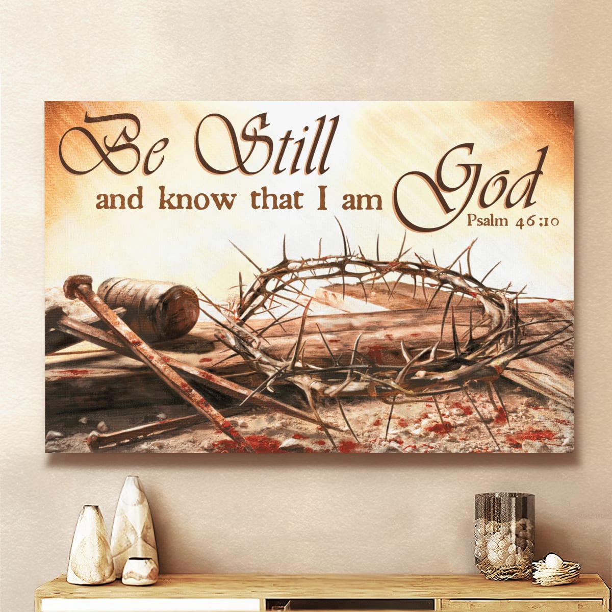 Be Still And Know That I Am God Canvas, Christian Wall Art, Home Decor, Painting On Canvas