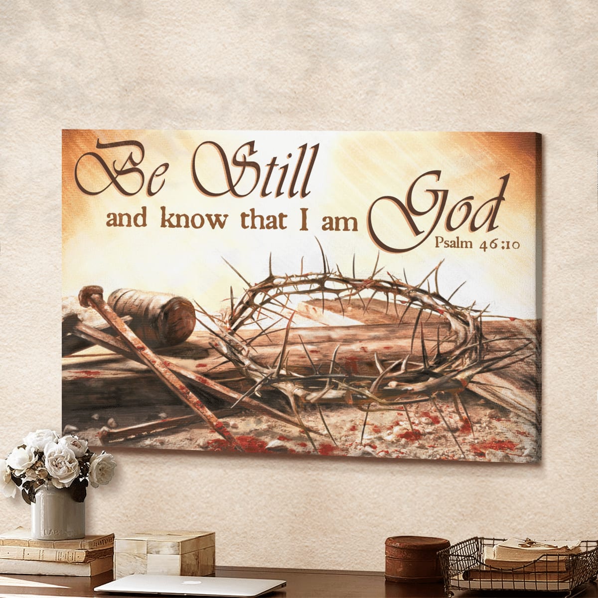 Be Still And Know That I Am God Canvas, Christian Wall Art, Home Decor, Painting On Canvas