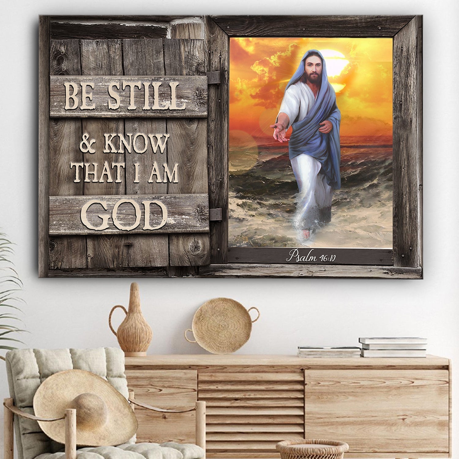 Be Still And Know That I Am God Jesus Give Me Your Hand Canvas Wall Art – Jesus Canvas Pictures – Christian Wall Posters