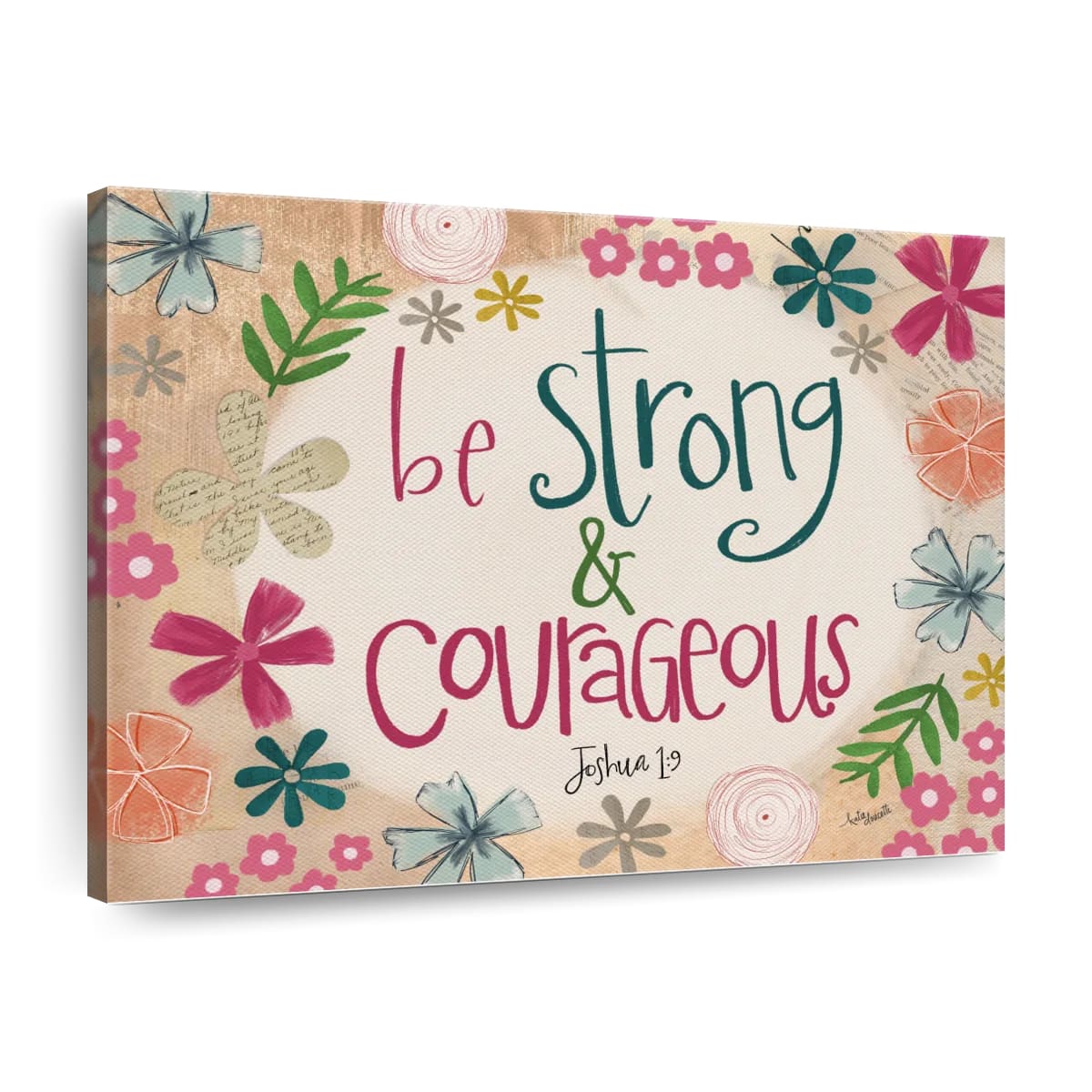 Be Strong And Courageous Canvas Wall Art – Christian Canvas Wall Art – Religious Wall Art Canvas