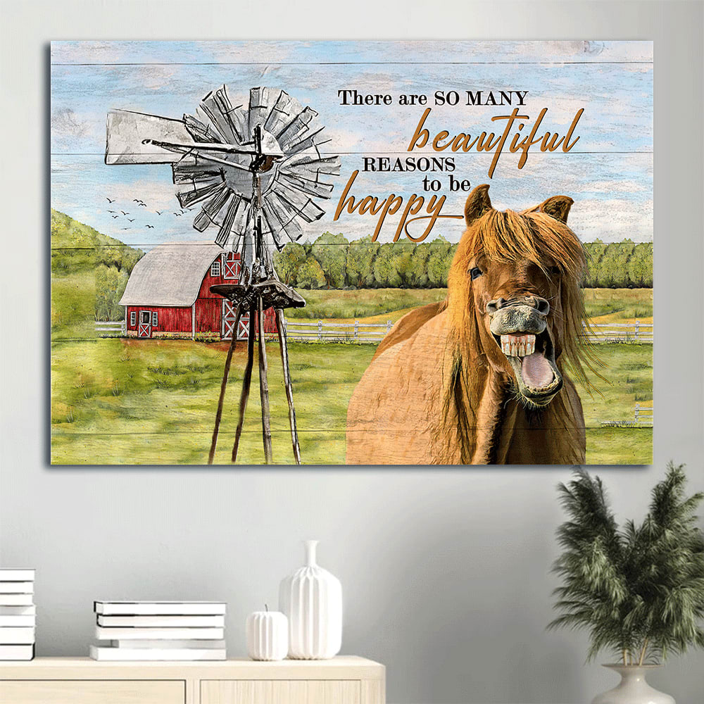 Beautiful Horse White Windmill Green Meadow Canvas There Are So Many Beautiful Reasons Canvas Wall Art – Christian Wall Decor