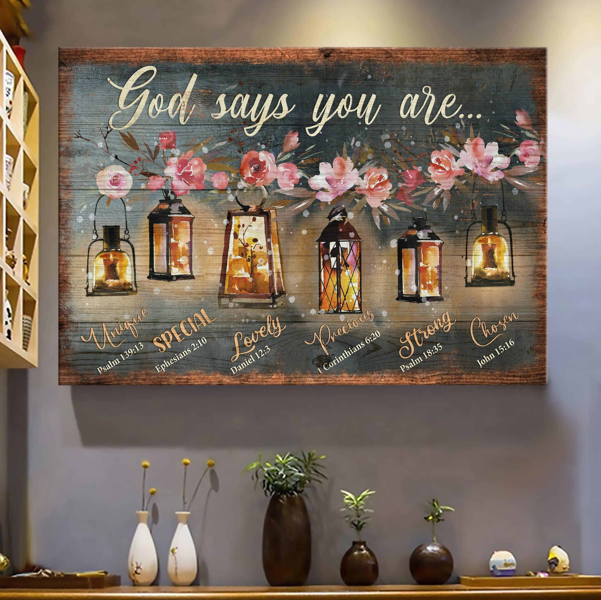 Beautiful Lamps Begonia Flower Canvas God Says You Are Canvas Wall Art – Christian Wall Decor