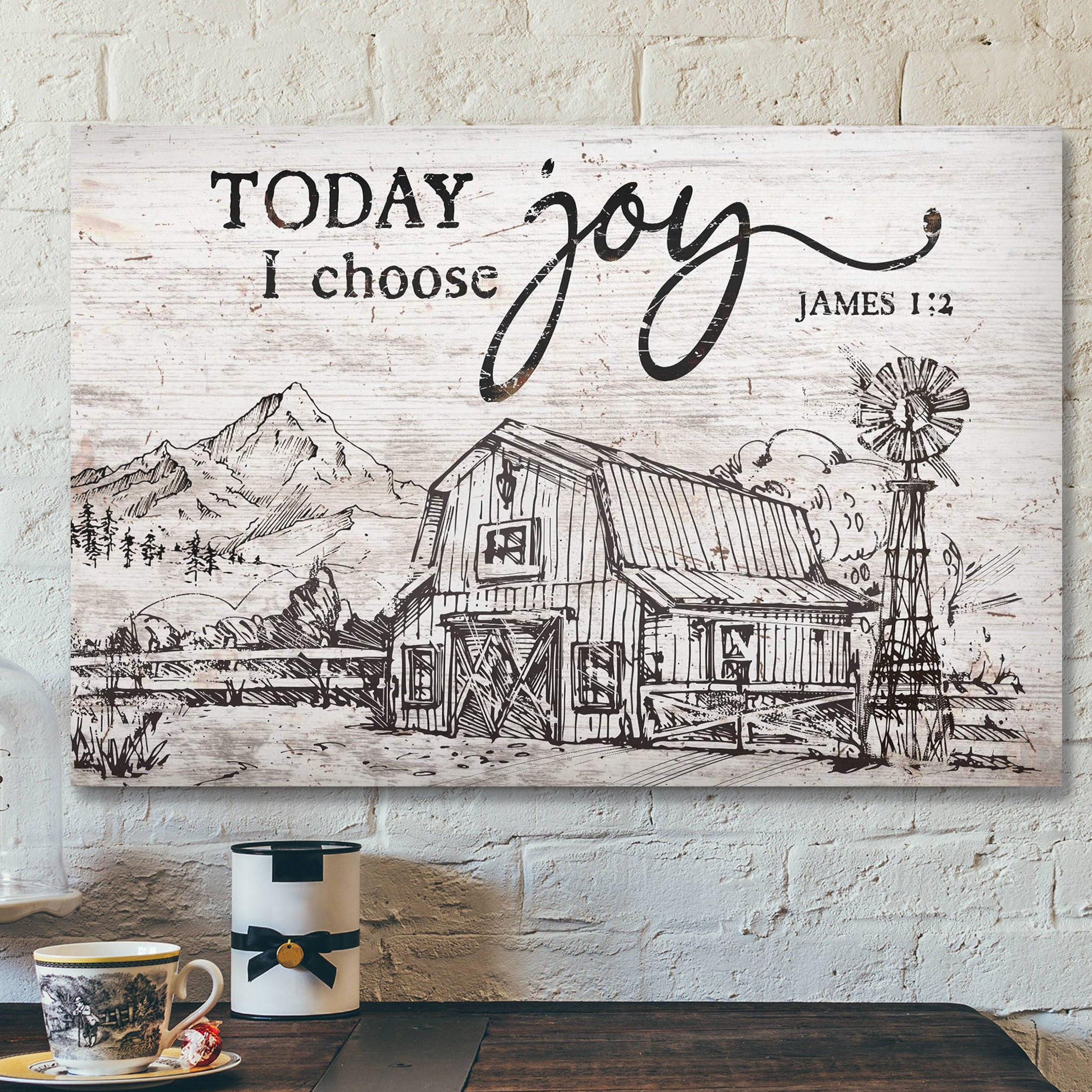 Beautiful Land – Today I Choose Joy Canvas Wall Art – Bible Verse Canvas – Scripture Canvas Wall Art