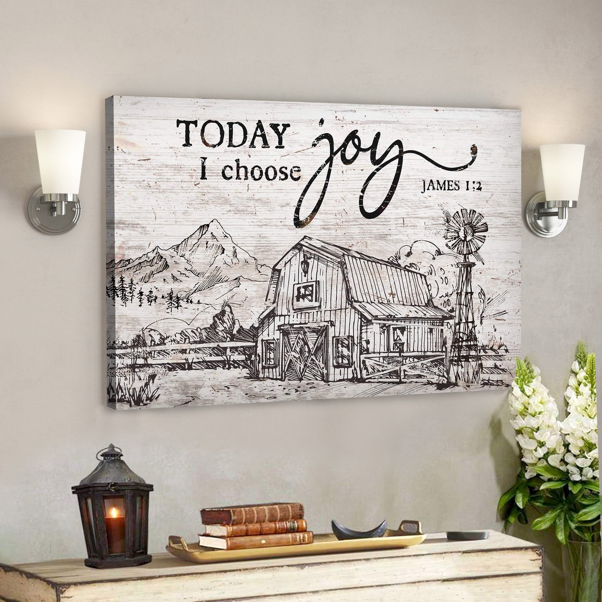 Beautiful Land – Today I Choose Joy Canvas Wall Art – Bible Verse Canvas – Scripture Canvas Wall Art