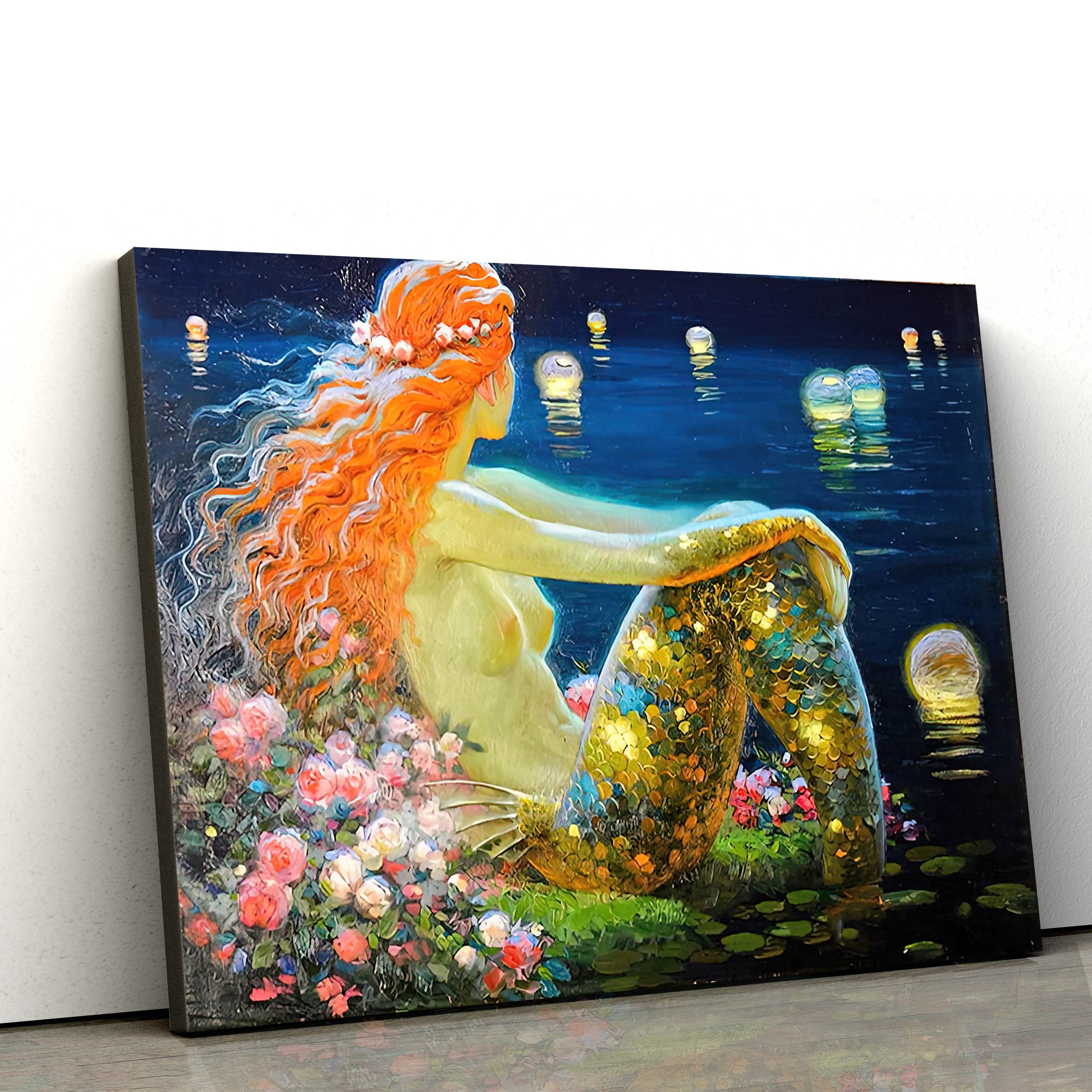 Beautiful Mermaid Mermaid Painting Canvas Wall Art – Canvas Wall Decor – Home Decor Living Room