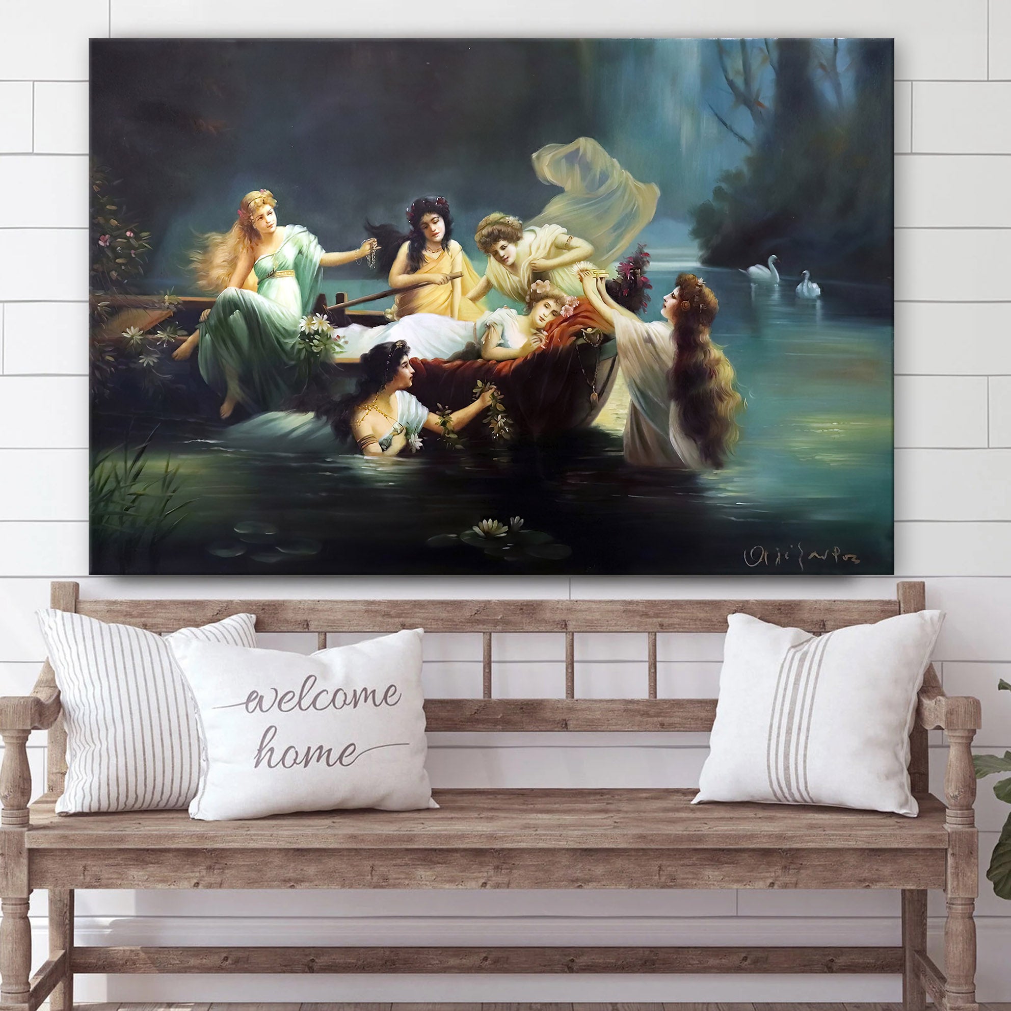 Beautiful Nymphes Oil Painting Canvas Wall Art – Canvas Wall Decor – Home Decor Living Room