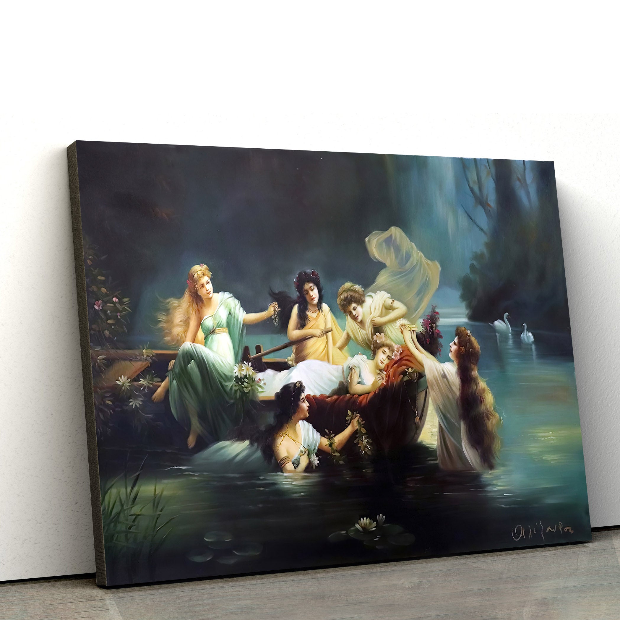 Beautiful Nymphes Oil Painting Canvas Wall Art – Canvas Wall Decor – Home Decor Living Room