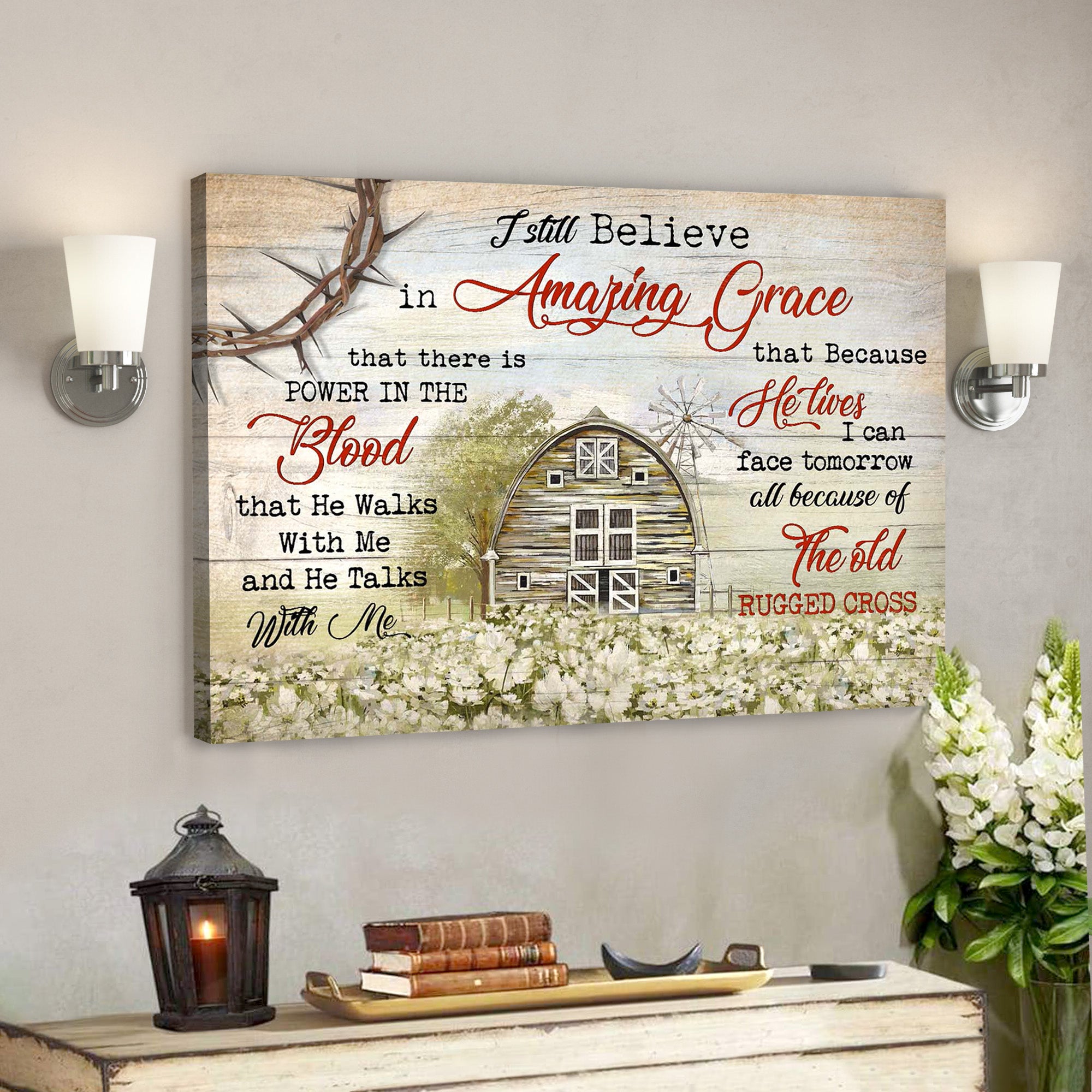 Because He Lives – I Can Face Tomorrow – Bible Verse Canvas – Scripture Canvas Wall Art