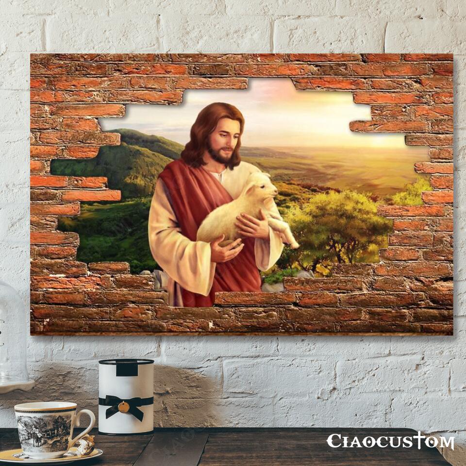 Behold The Lamb – Jesus Pictures – Jesus Canvas Poster – Jesus Wall Art – Christian Canvas Prints – Faith Canvas – Gift For Christian