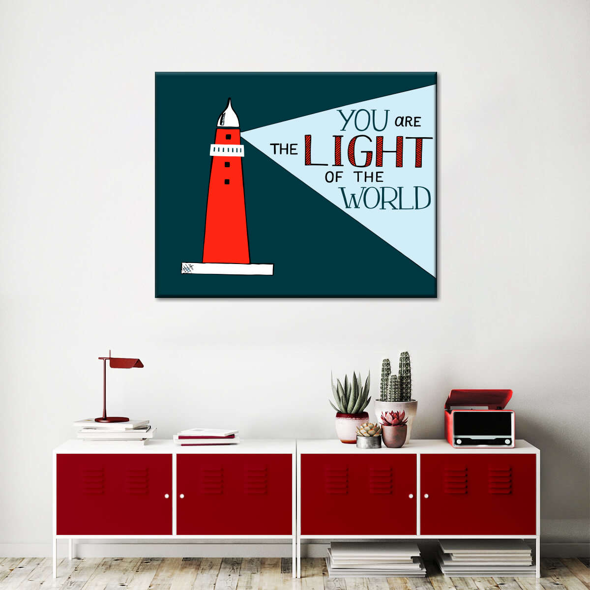 Bible Verse About Lighthouse Canvas Wall Art – Christian Canvas Wall Art – Religious Wall Art Canvas