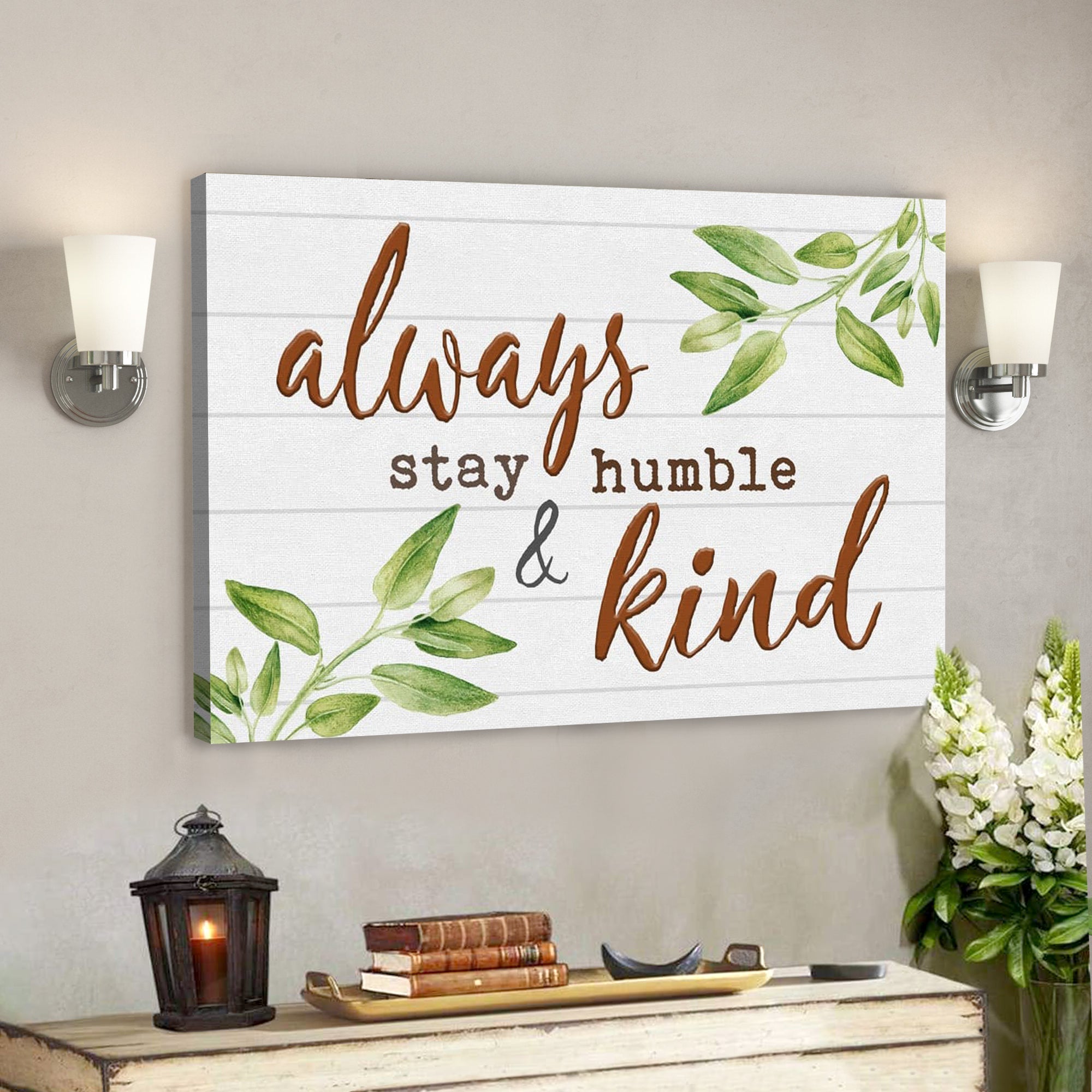 Bible Verse Canvas – Always Stay Humble And Kind Canvas – Scripture Canvas Wall Art