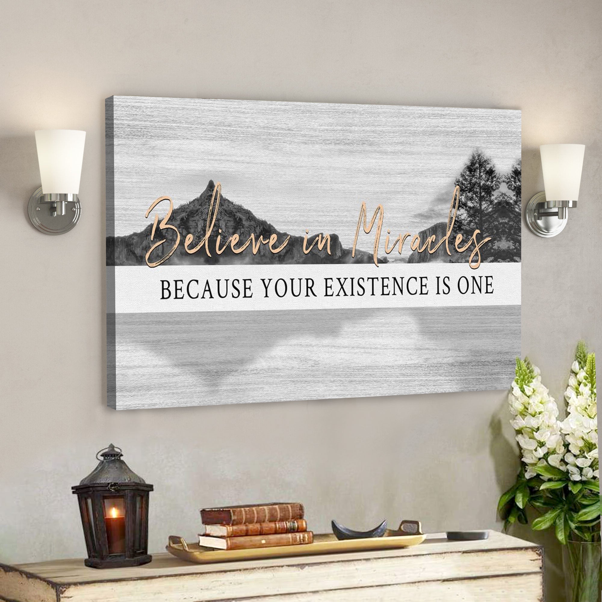 Bible Verse Canvas – Believe In Miracles Canvas – Scripture Canvas Wall Art