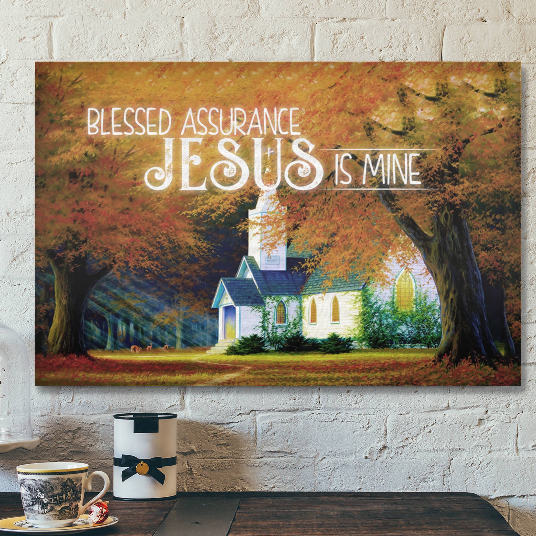 Bible Verse Canvas – Blessed Assurance Jesus Is Mine Canvas Wall Art – Scripture Canvas Wall Art