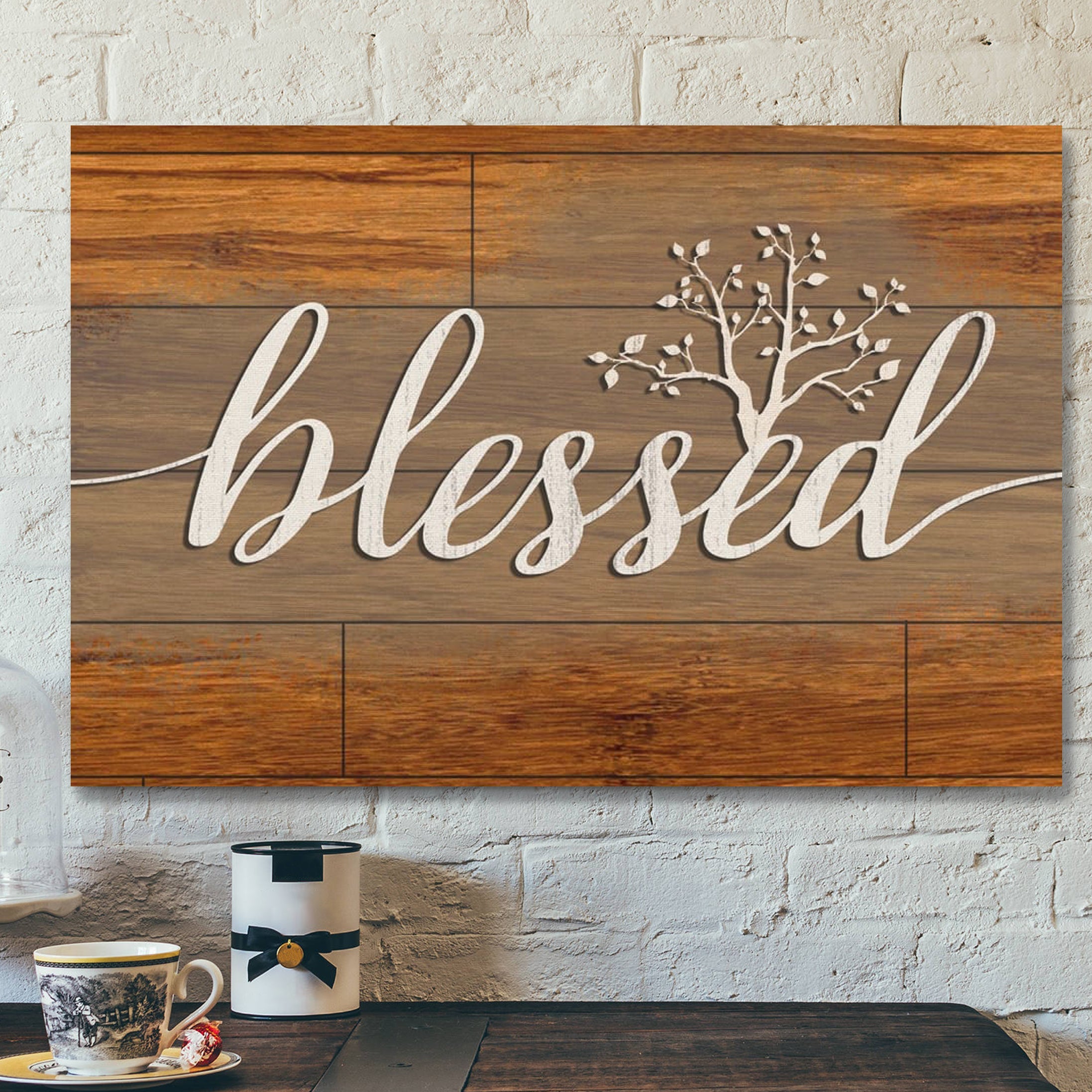 Bible Verse Canvas – Blessed Wall Art Canvas Print – Scripture Canvas Wall Art