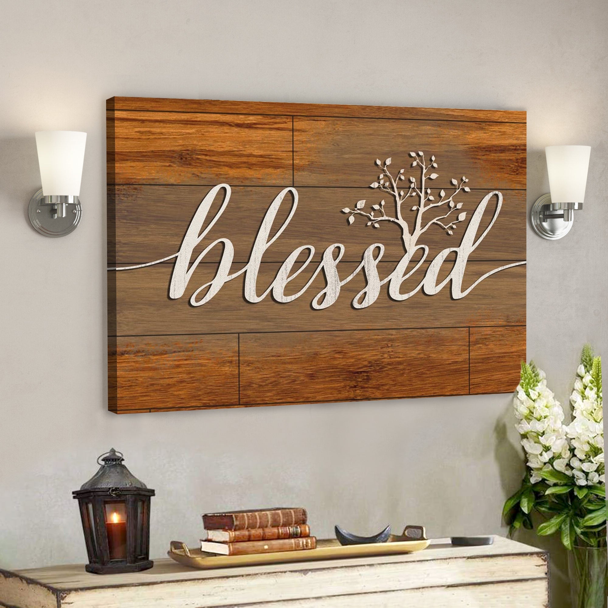 Bible Verse Canvas – Blessed Wall Art Canvas Print – Scripture Canvas Wall Art