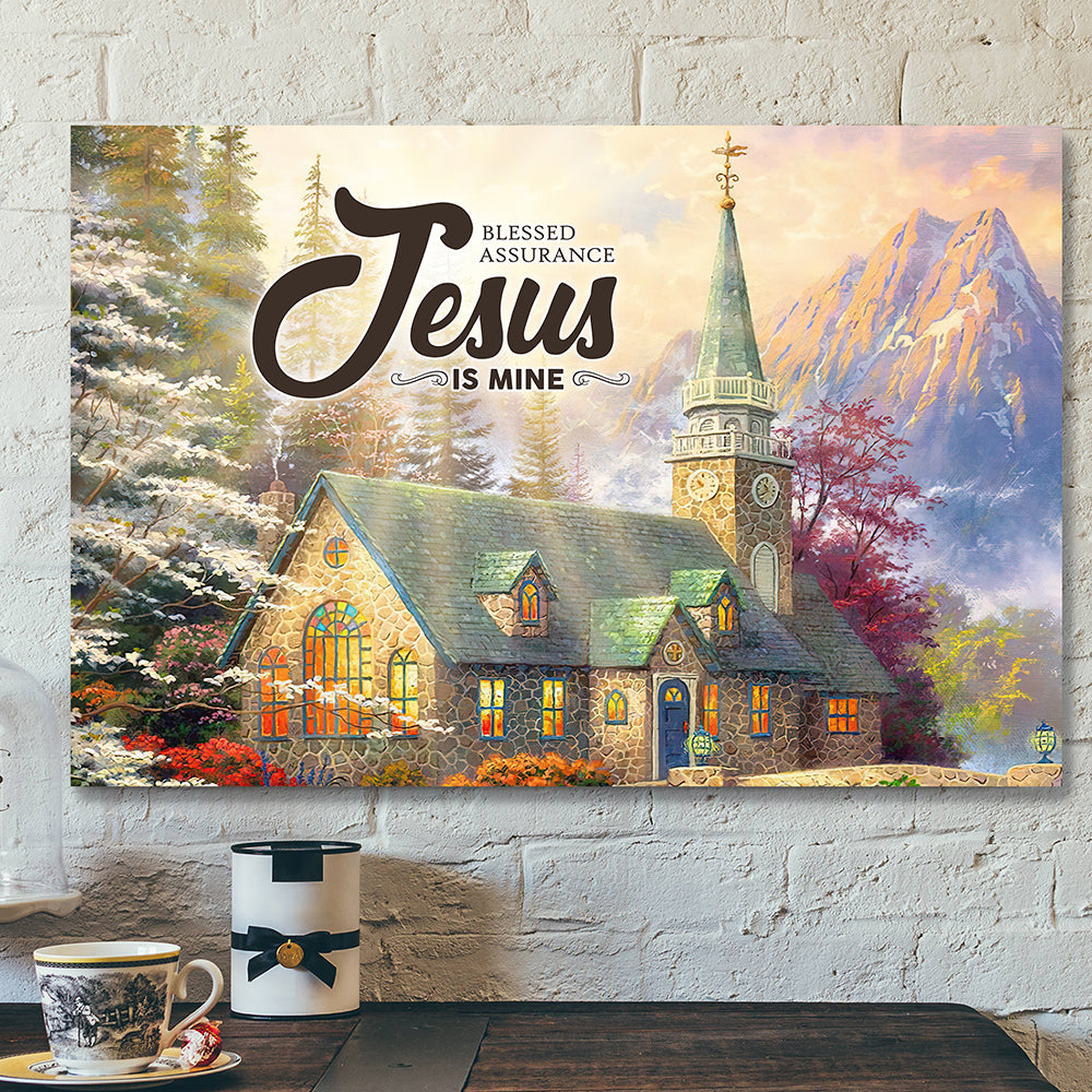 Bible Verse Canvas – Christian Canvas Art – Blessed Assurance Jesus Is Mine