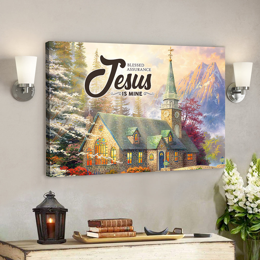 Bible Verse Canvas – Christian Canvas Art – Blessed Assurance Jesus Is Mine