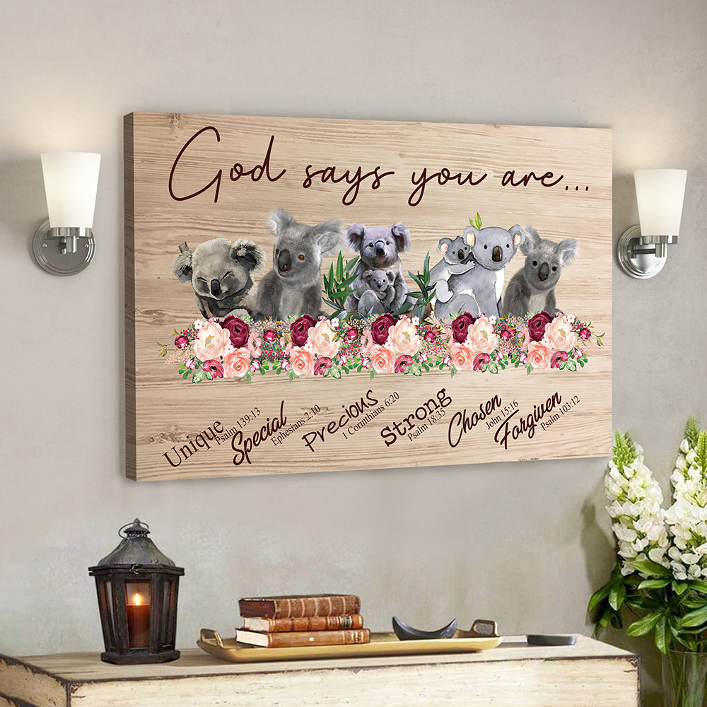 Bible Verse Canvas – Christian Canvas Art – Jesus Canvas – God Say You Are Flower Canvas Poster