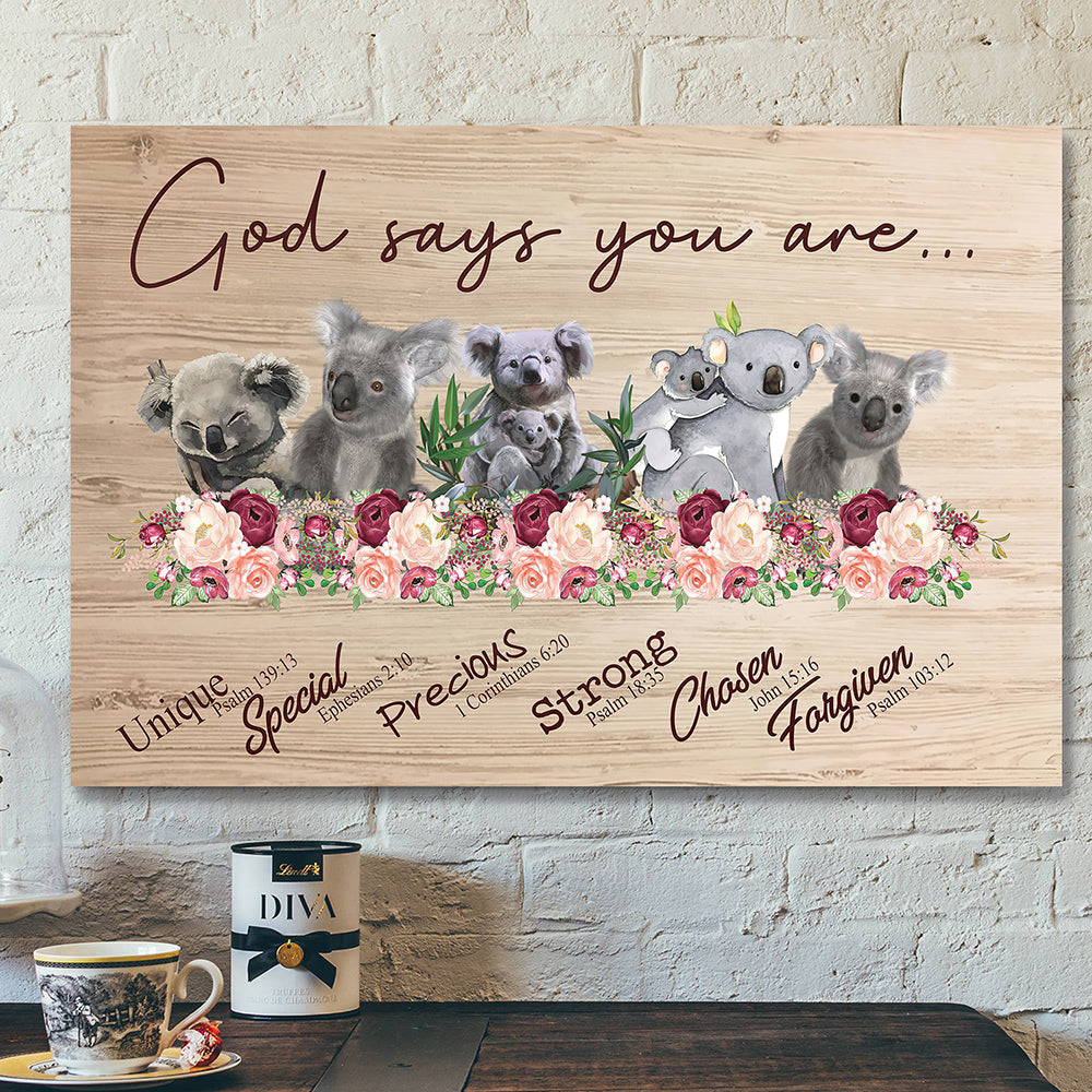 Bible Verse Canvas – Christian Canvas Art – Jesus Canvas – God Say You Are Flower Canvas Poster