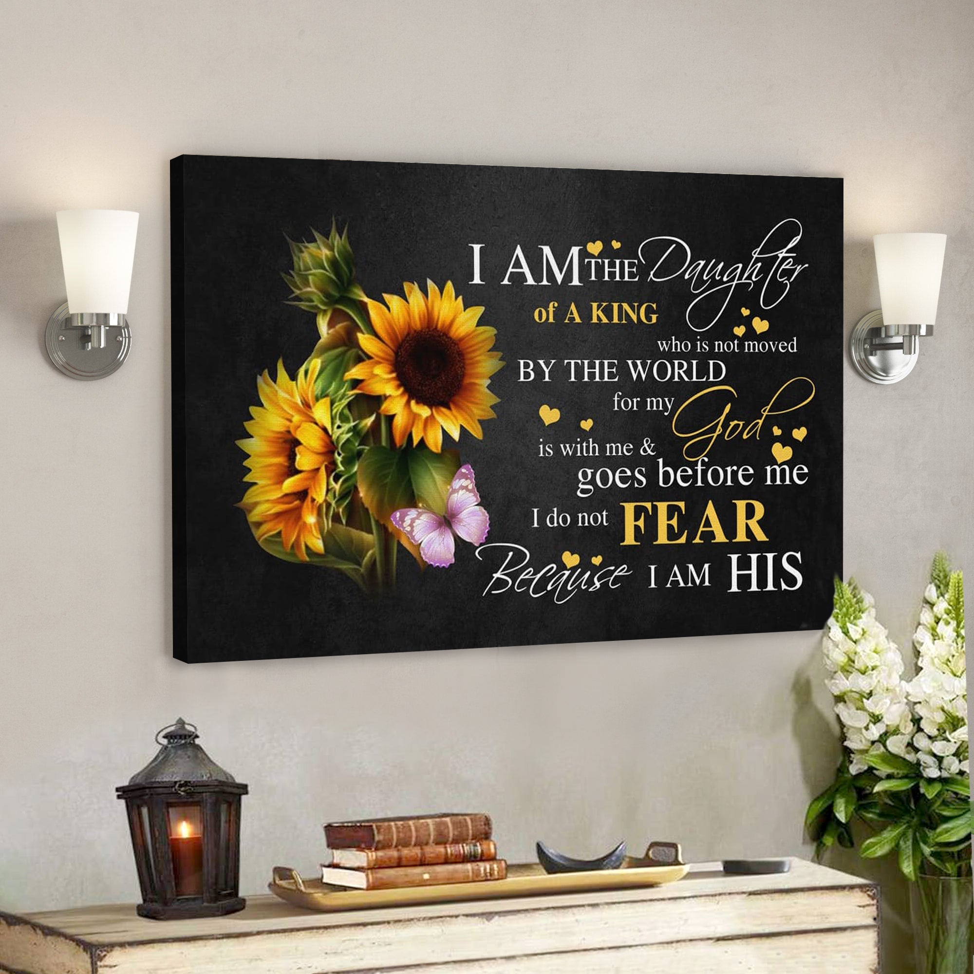 Bible Verse Canvas – Daughter Of King Canvas Wall Art – Scripture Canvas Wall Art