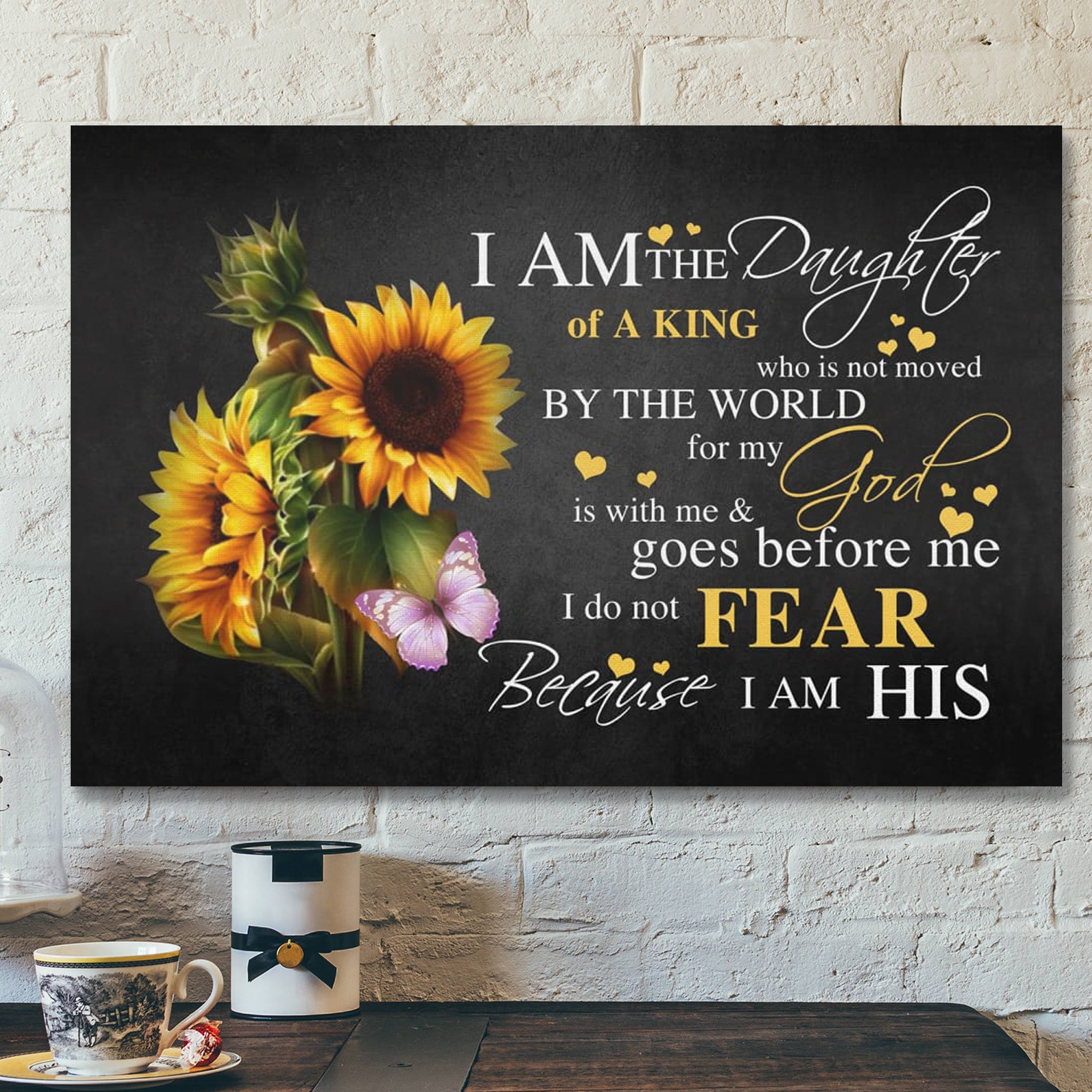 Bible Verse Canvas – Daughter Of King Canvas Wall Art – Scripture Canvas Wall Art