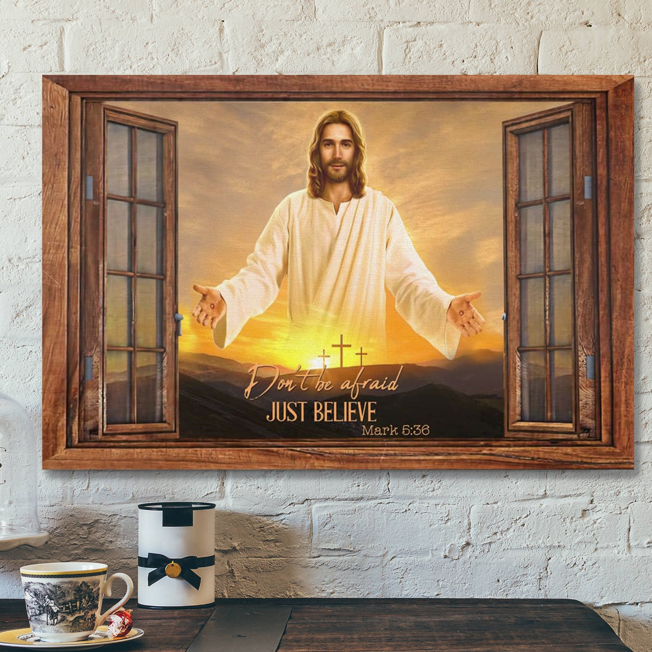 Bible Verse Canvas – Don’t Be Afraid Just Believe Mark 536 Canvas – Scripture Canvas Wall Art