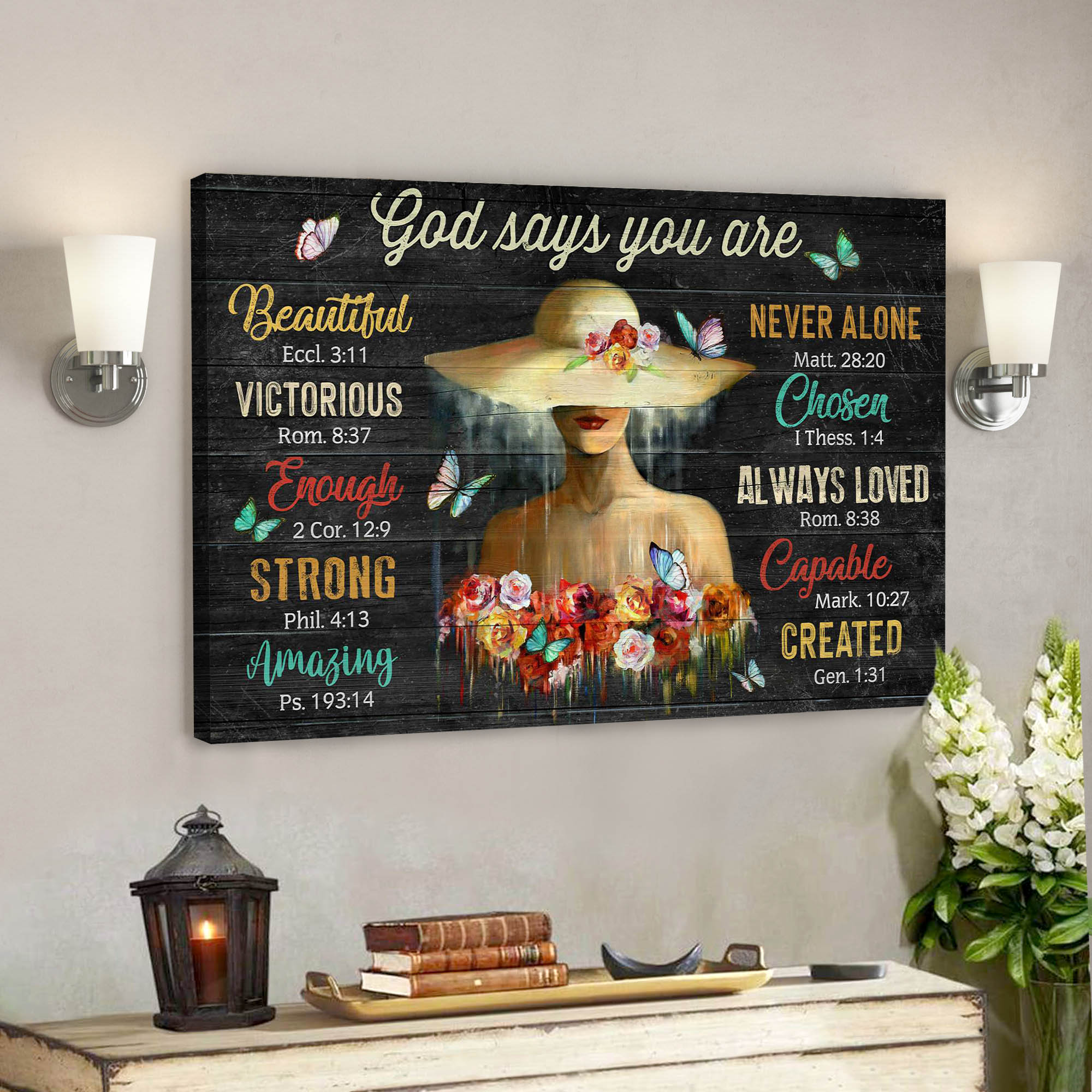 Bible Verse Canvas – Flower Girl – God Says You Are Canvas Wall Art – Scripture Canvas Wall Art