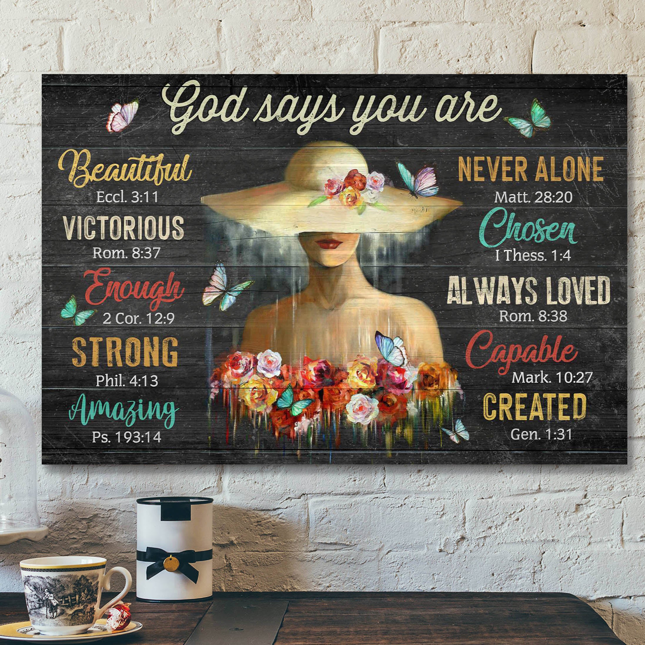 Bible Verse Canvas – Flower Girl – God Says You Are Canvas Wall Art – Scripture Canvas Wall Art