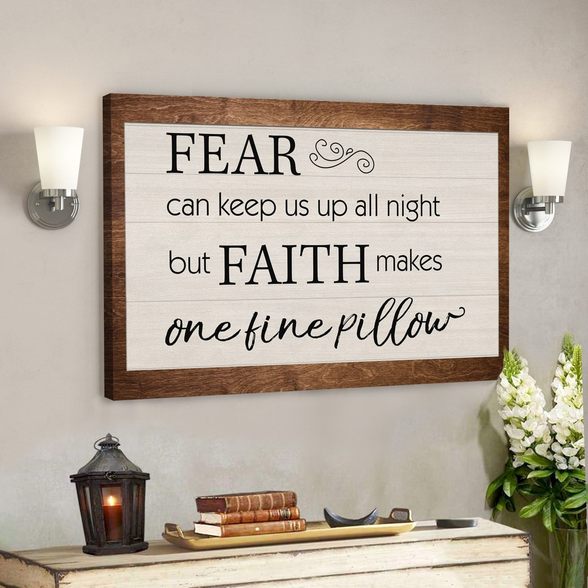 Bible Verse Canvas – God Canvas – Faith Makes One Fine Pillow Canvas Print – Scripture Canvas Wall Art