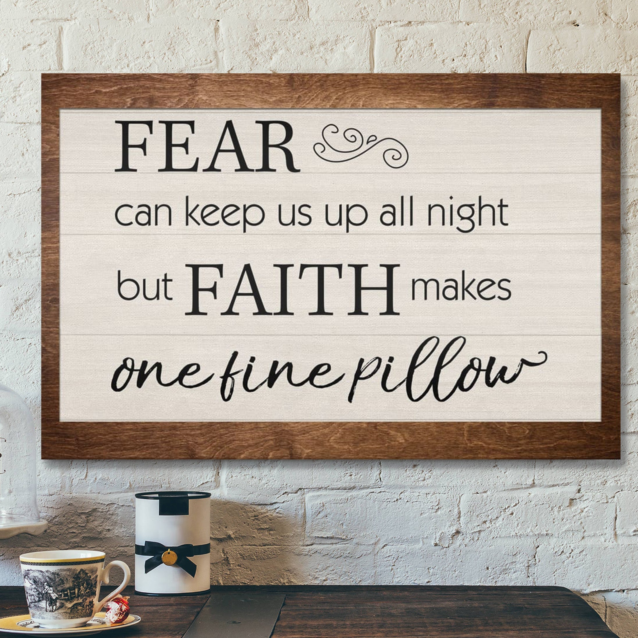 Bible Verse Canvas – God Canvas – Faith Makes One Fine Pillow Canvas Print – Scripture Canvas Wall Art