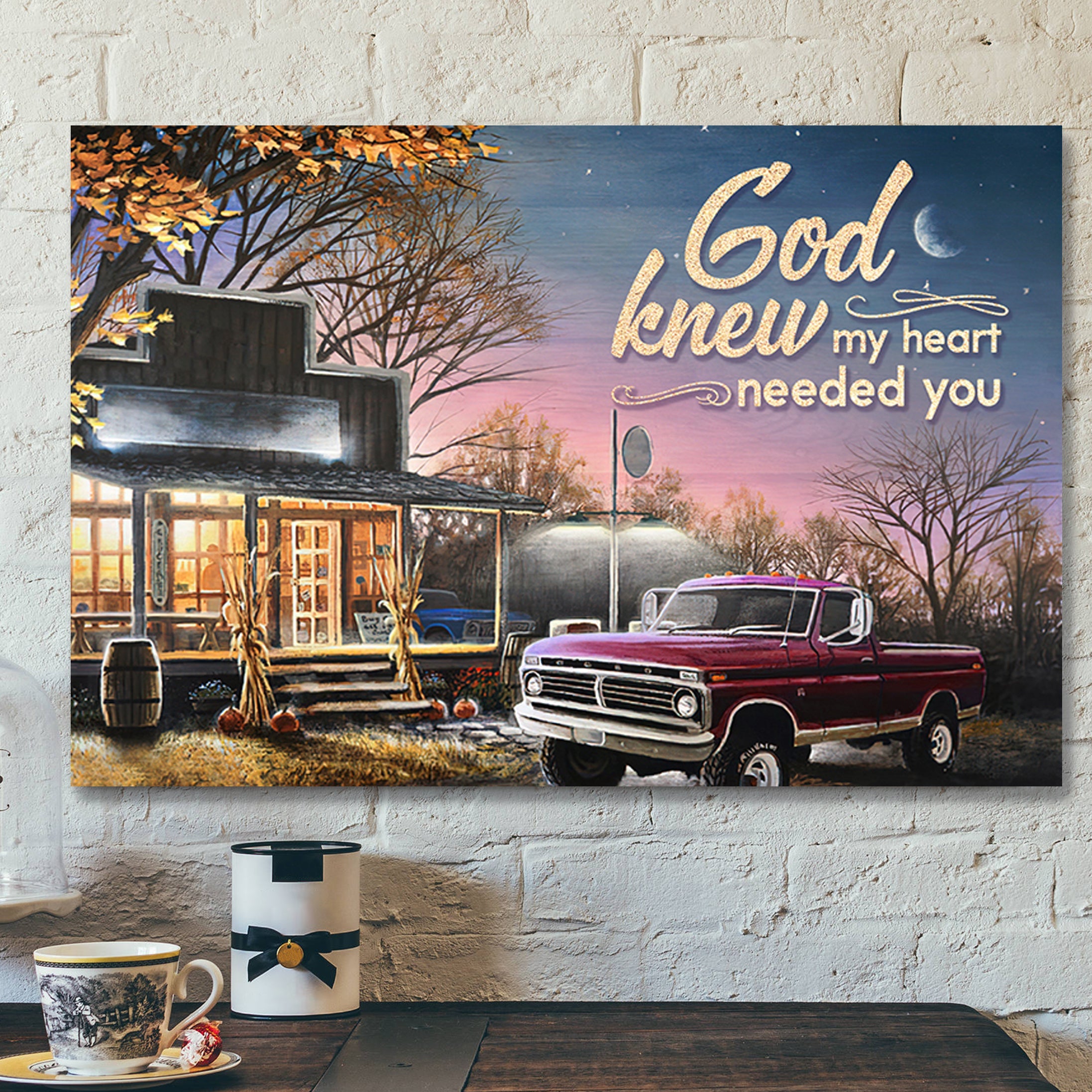 Bible Verse Canvas – God Knew My Heart Needed You Canvas – Scripture Canvas Wall Art