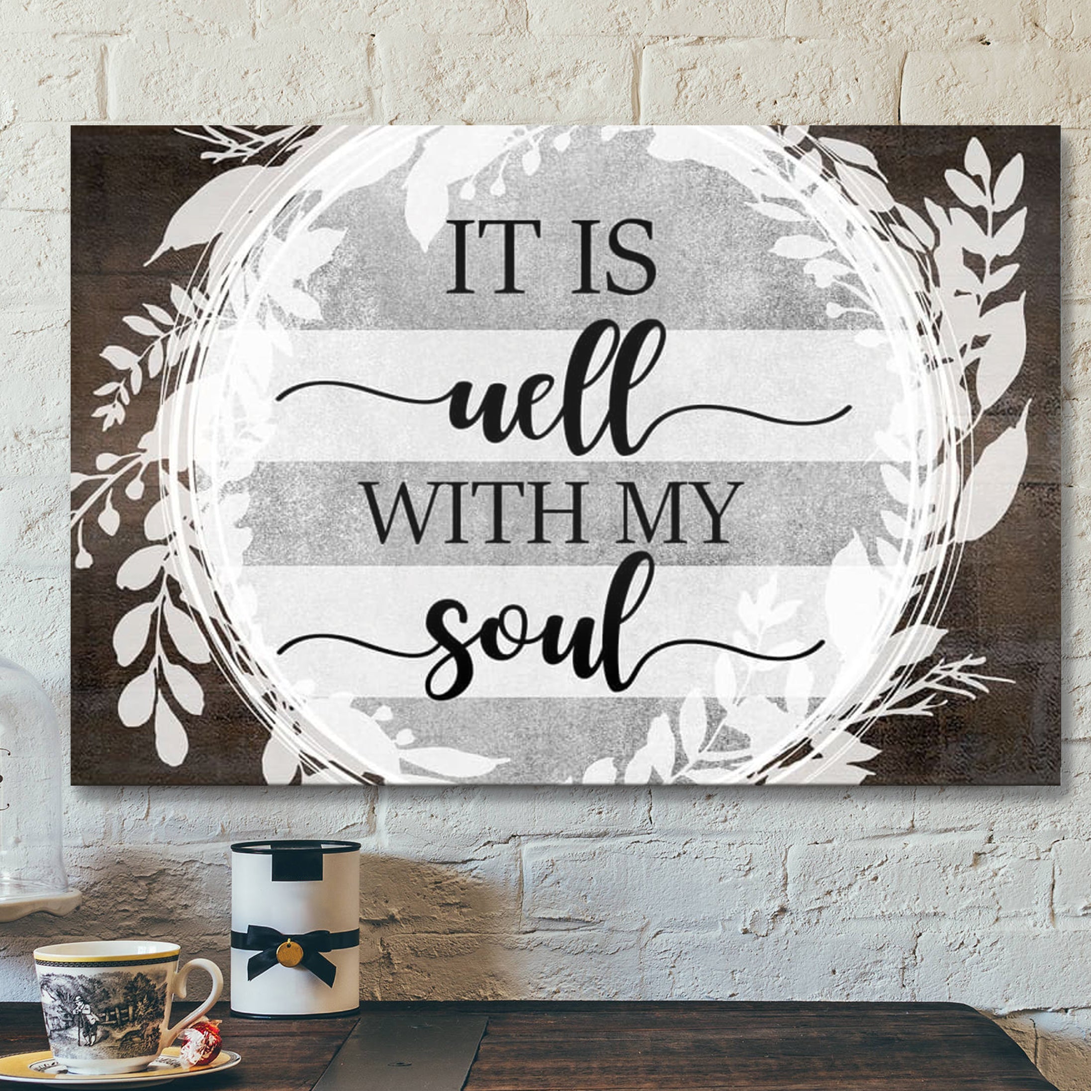 Bible Verse Canvas – It Is Well With My Soul Canvas Wall Art – Christian Hymn Lyrics Canvas – Scripture Canvas Wall Art