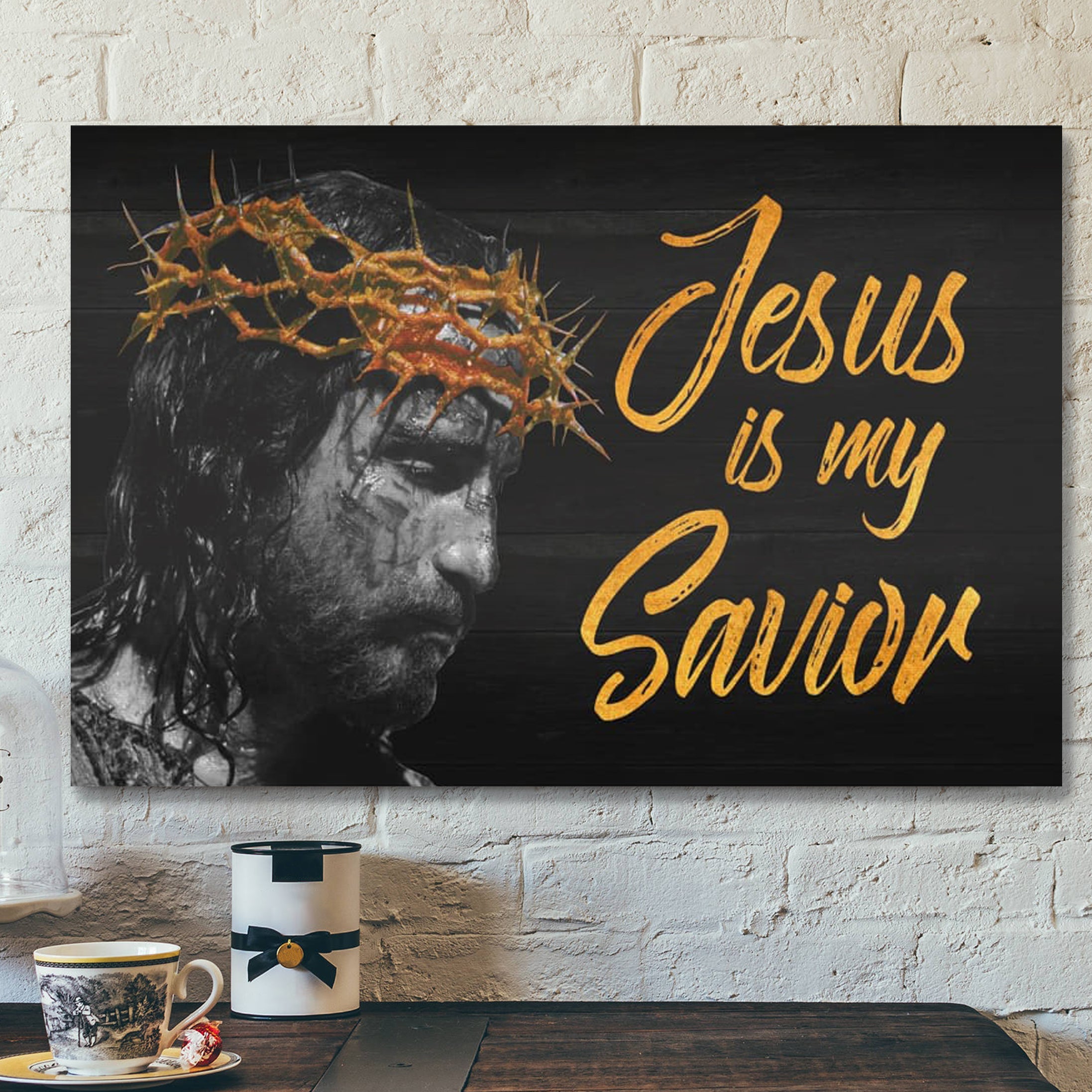 Bible Verse Canvas – Jesus Is My Savior Canvas Wall Art – Scripture Canvas Wall Art