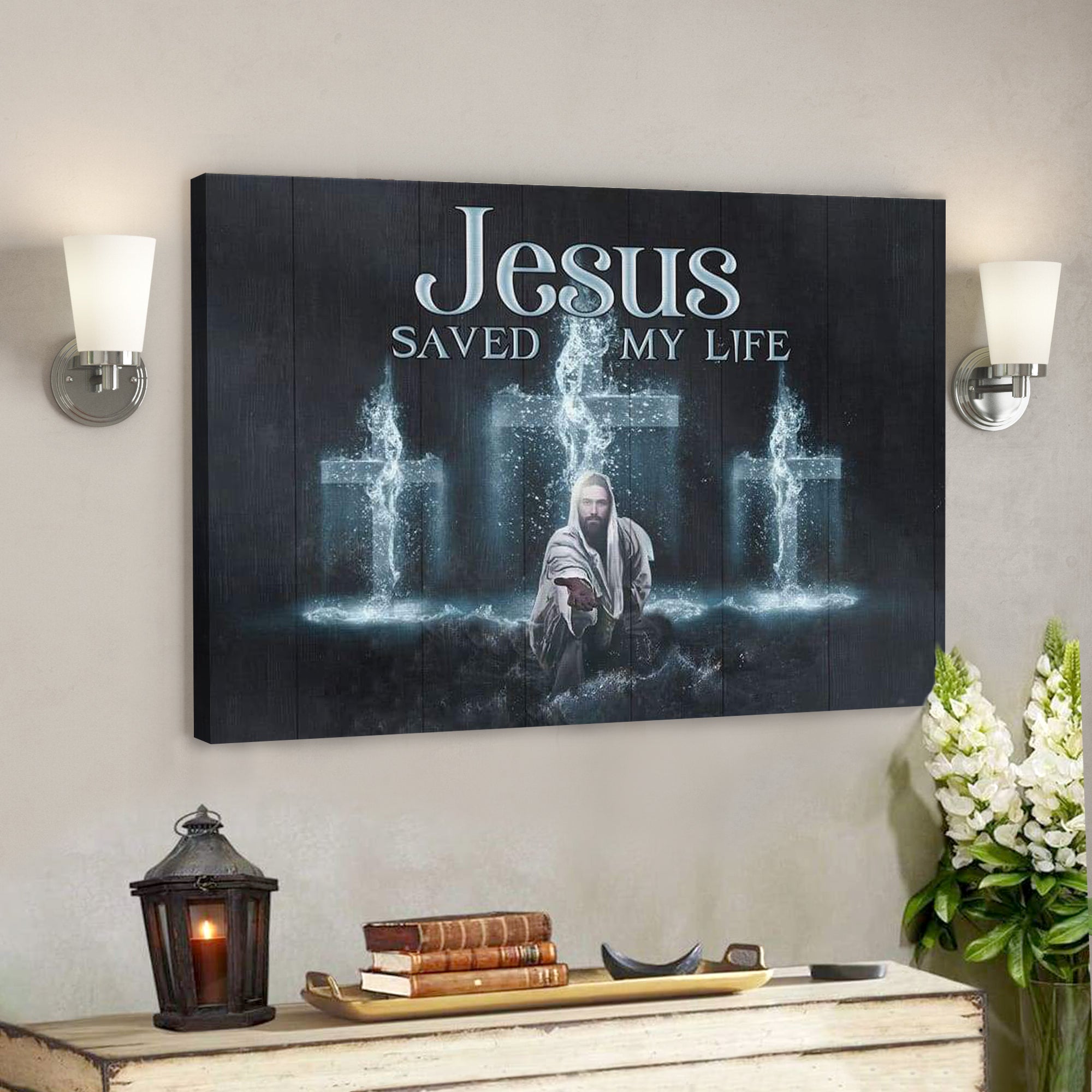 Bible Verse Canvas – Jesus Saved My Life Canvas Wall Art