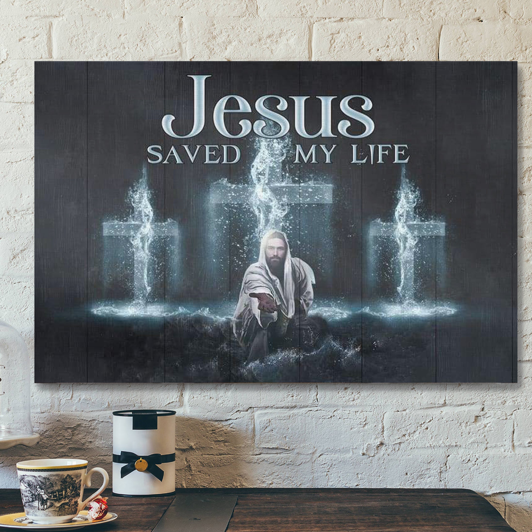 Bible Verse Canvas – Jesus Saved My Life Canvas Wall Art