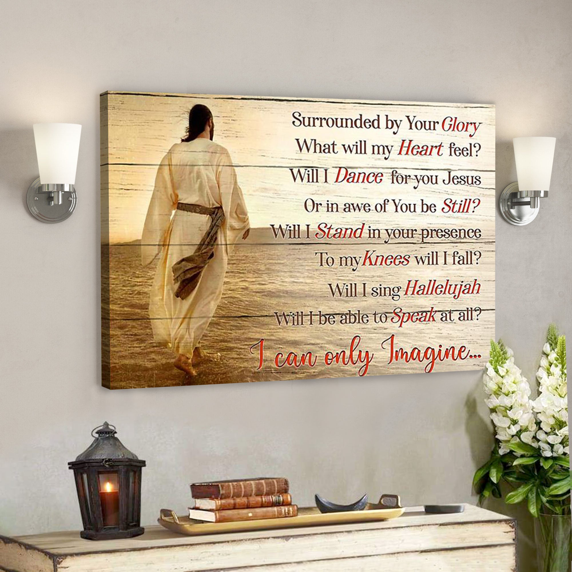 Bible Verse Canvas – Jesus Walking – Scripture Canvas Wall Art