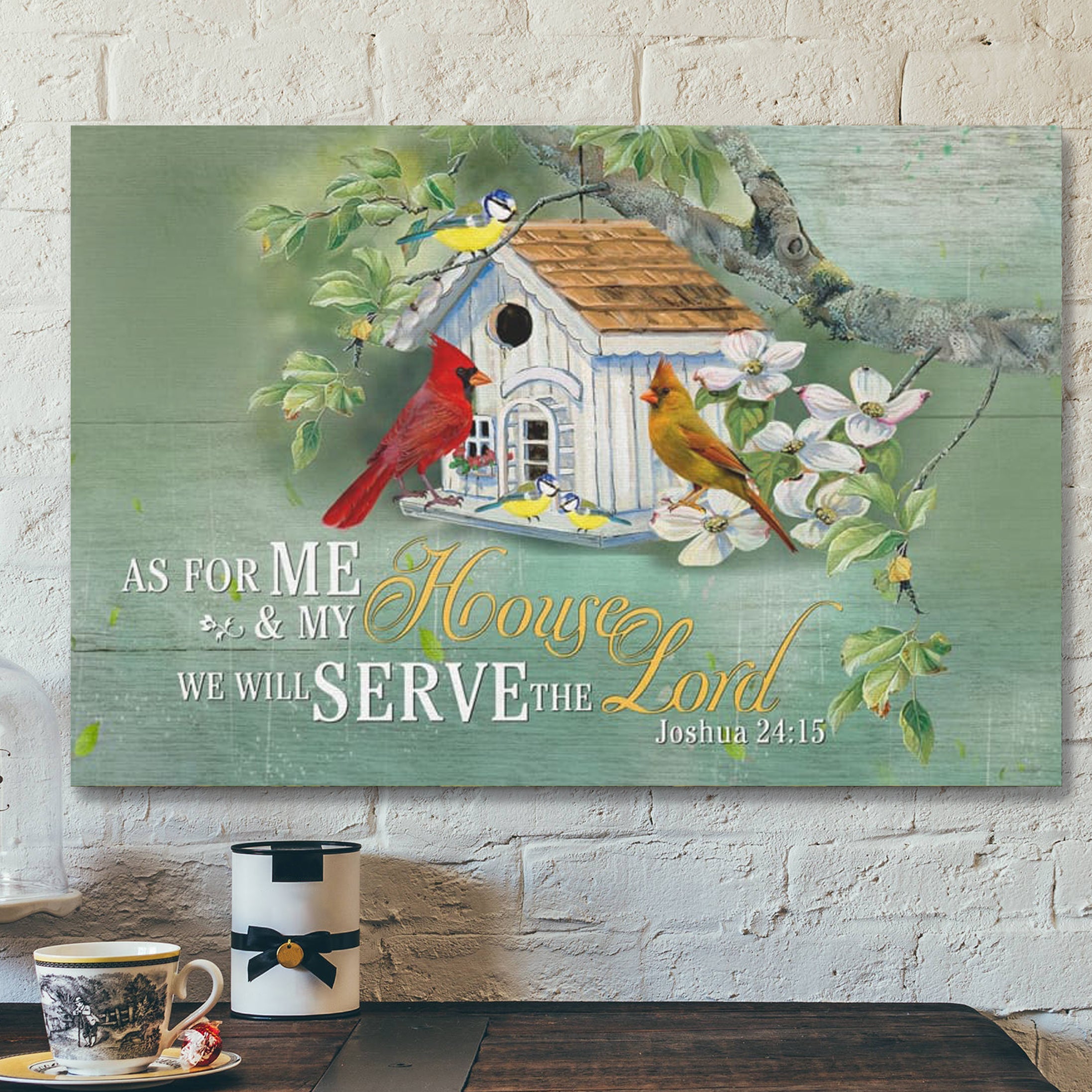 Bible Verse Canvas – Joshua 2415 We Will Serve The Lord Canvas Wall Art – Scripture Canvas Wall Art