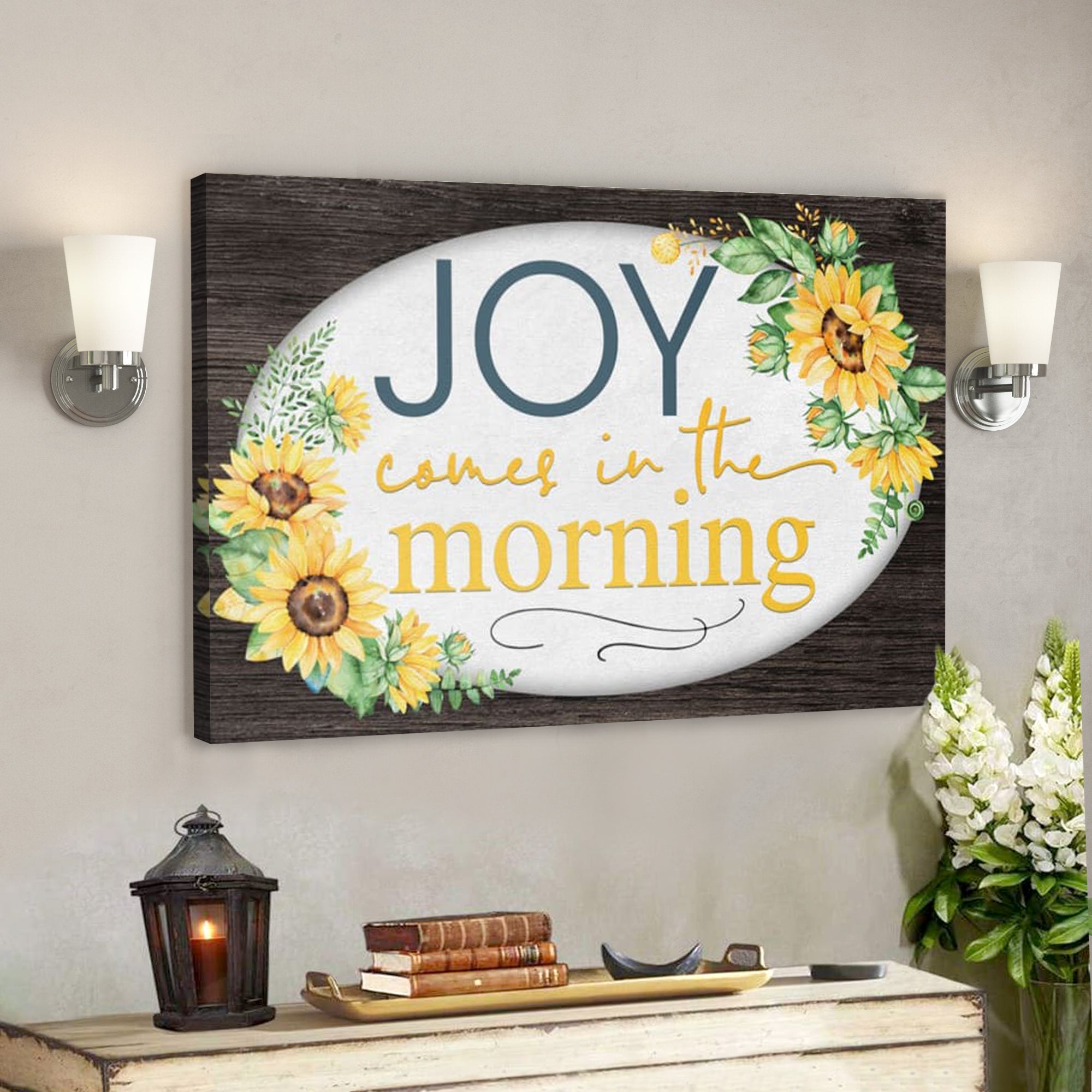 Bible Verse Canvas – Joy Comes In The Morning – Scripture Canvas Wall Art