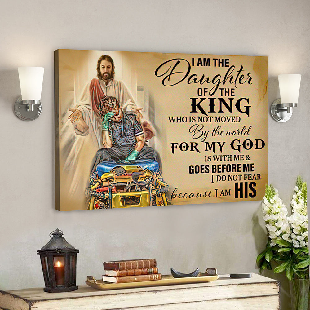 Bible Verse Canvas Painting – Scripture Canvas – Jesus I Am The Daughter Of The King Canvas Poster