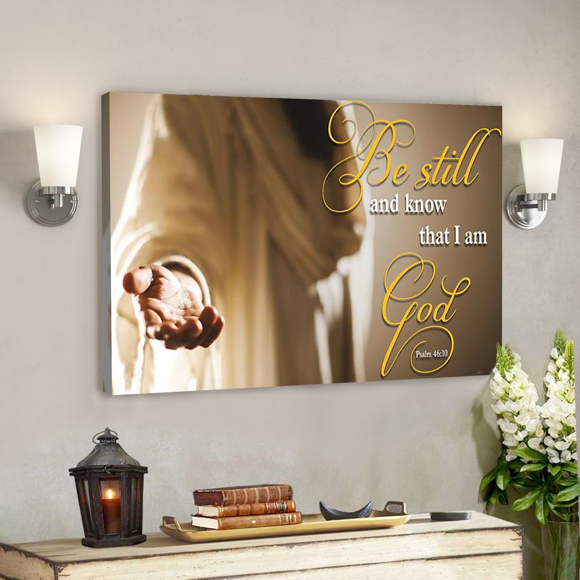 Bible Verse Canvas Prints – Jesus Canvas Art – Be Still God Jesus