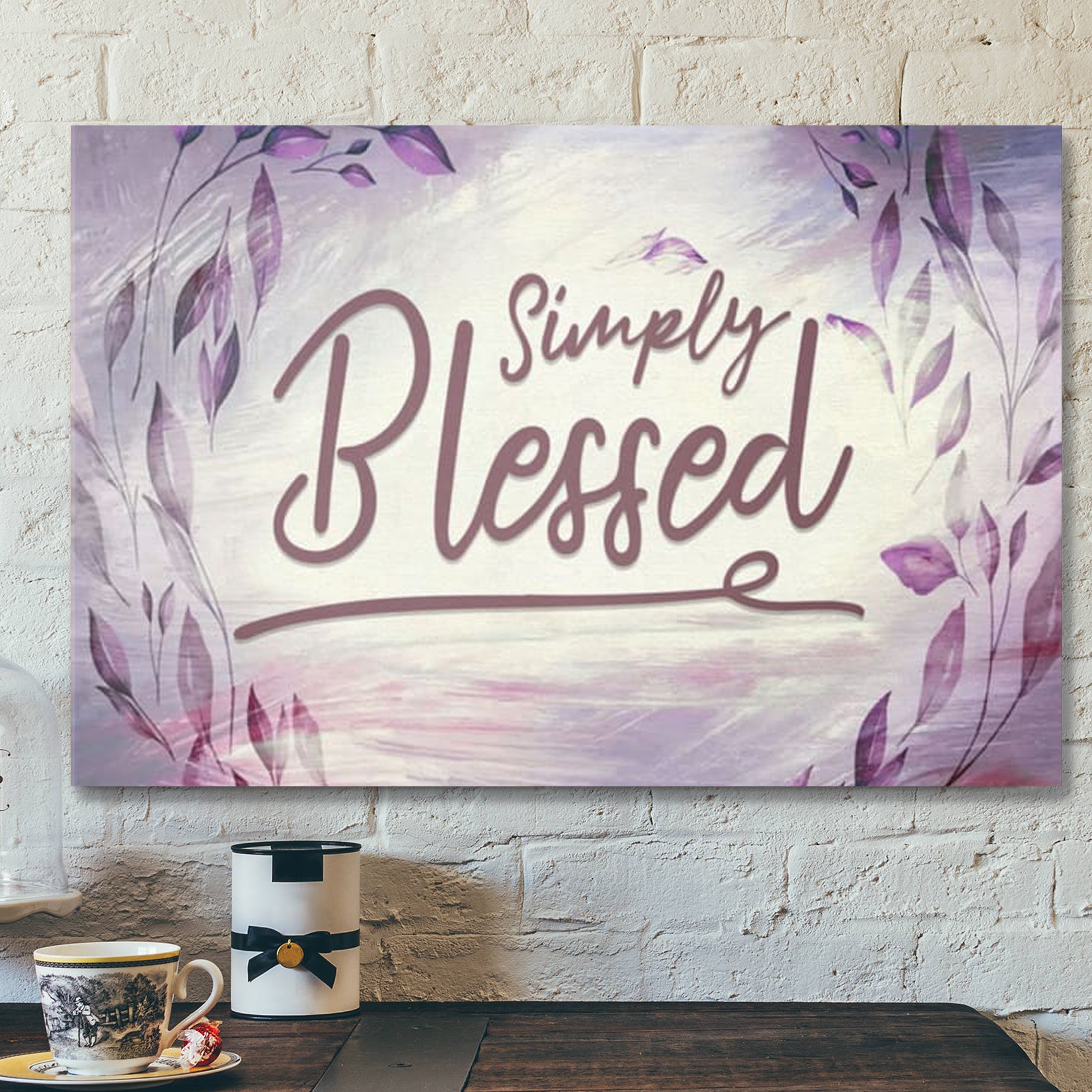 Bible Verse Canvas – Simply Blessed Canvas Wall Art – Scripture Canvas Wall Art