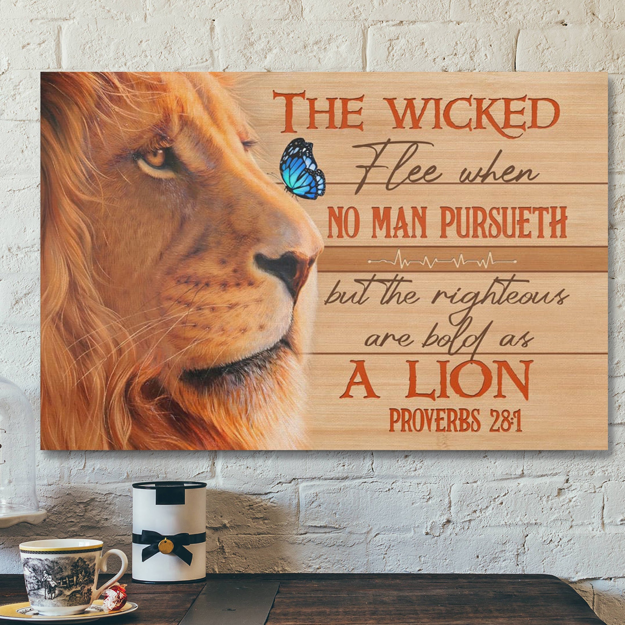 Bible Verse Canvas – The Righteous Are Bold As A Lion Proverbs 281 Canvas – Scripture Canvas Wall Art