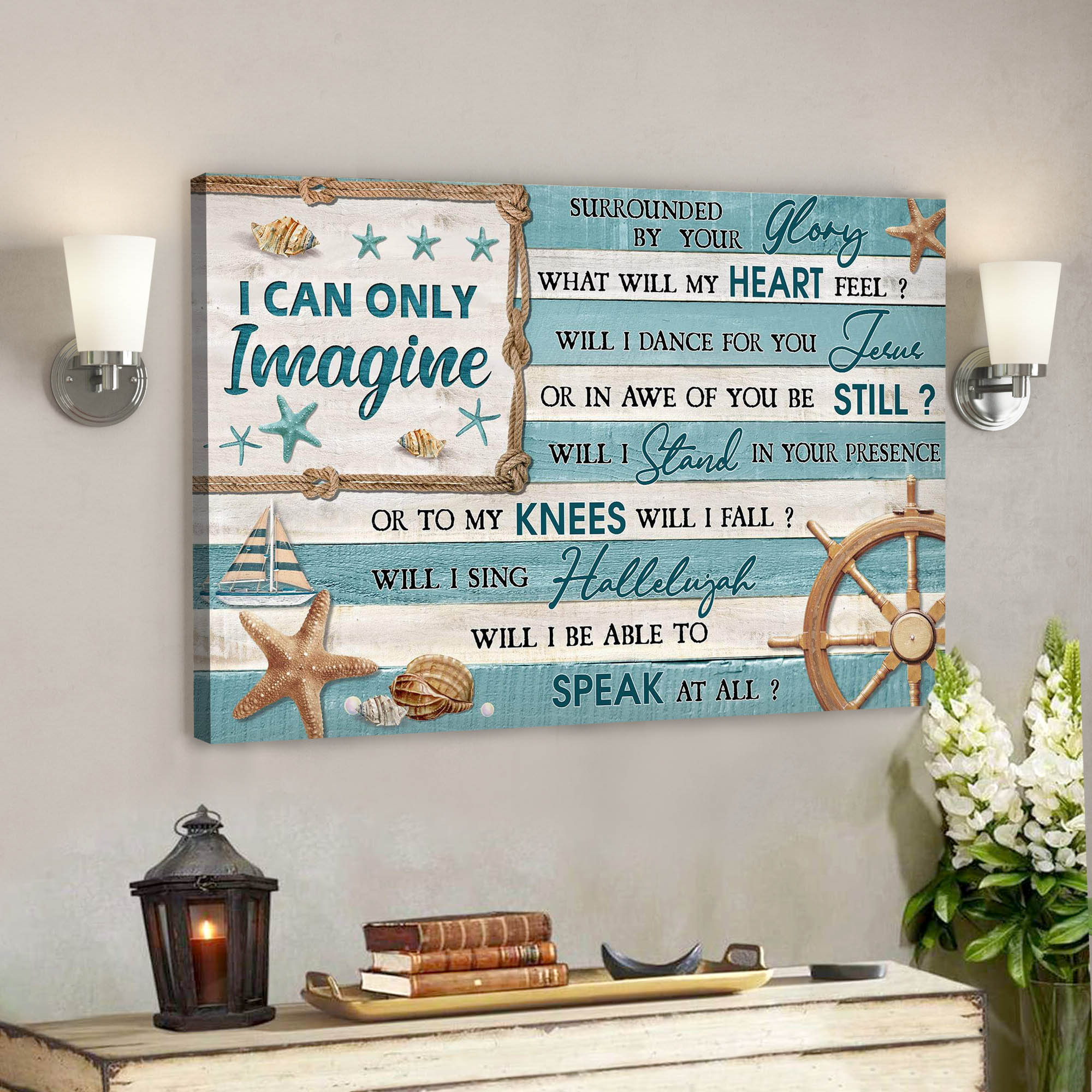 Bible Verse Canvas – The Sea Canvas – I Can Only Imagine Canvas Wall Art – Scripture Canvas Wall Art