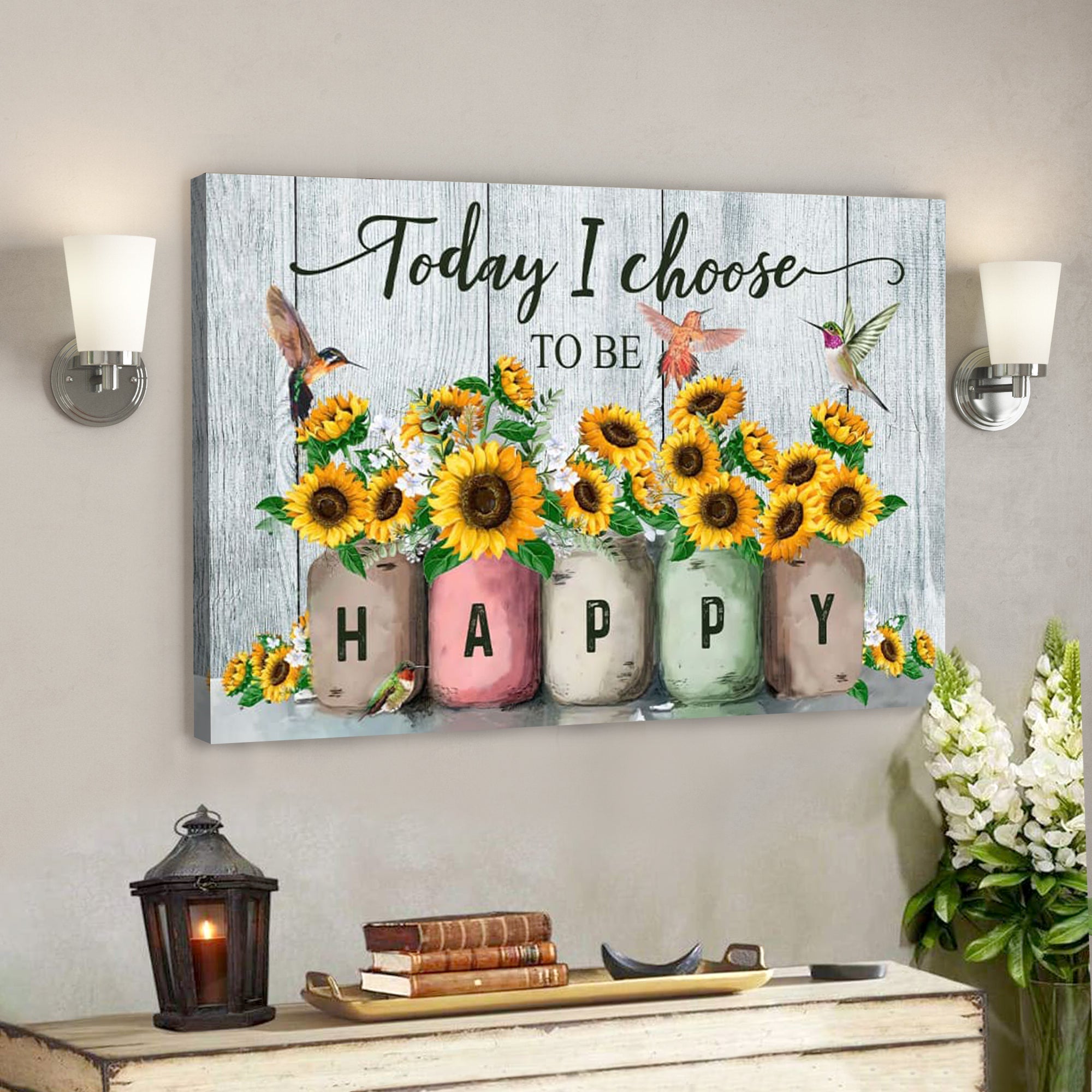 Bible Verse Canvas – Today I Choose To Be Happy Wall Art Canvas – Scripture Canvas Wall Art