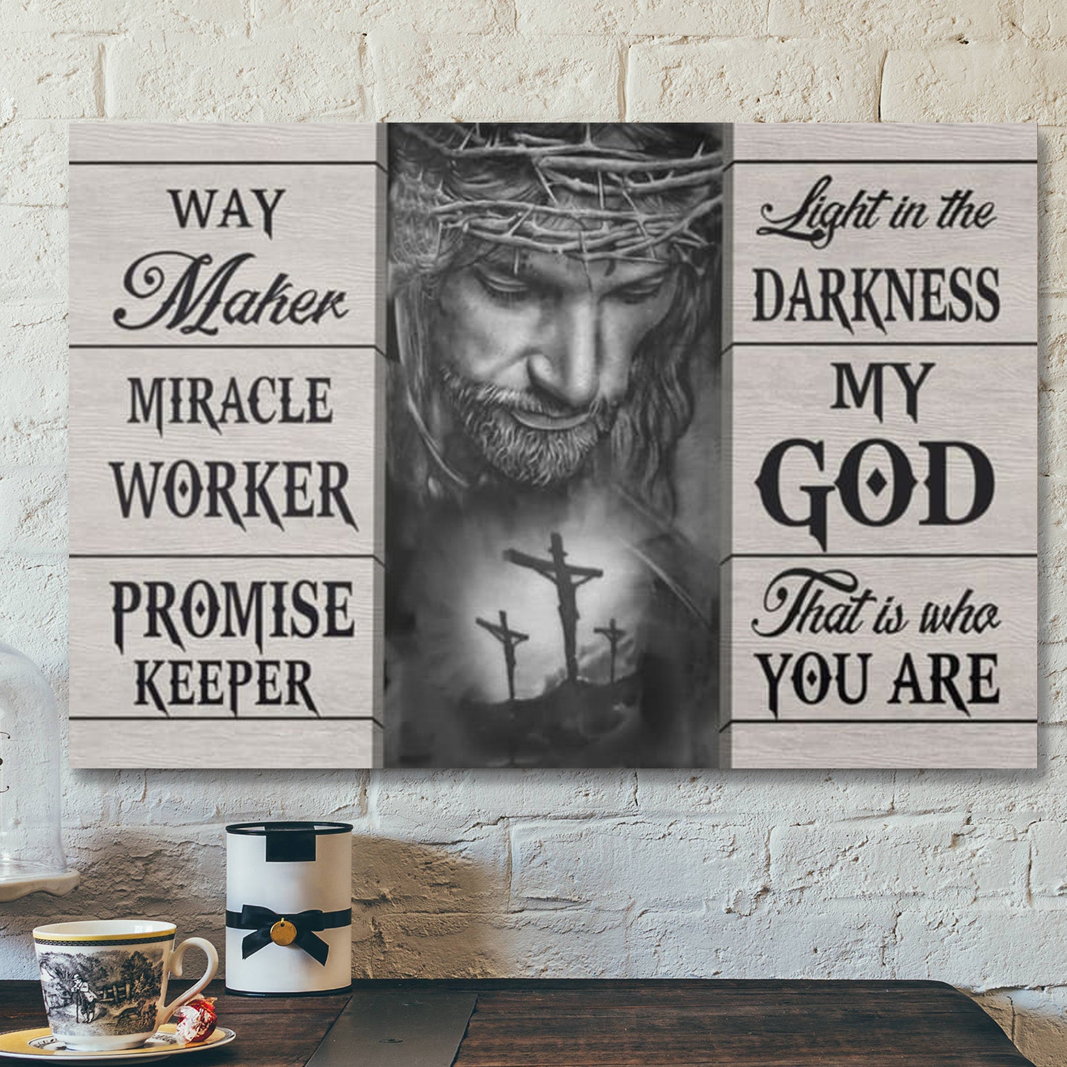 Bible Verse Canvas – Way Maker Miracle Worker Canvas Wall Art – Scripture Canvas Wall Art