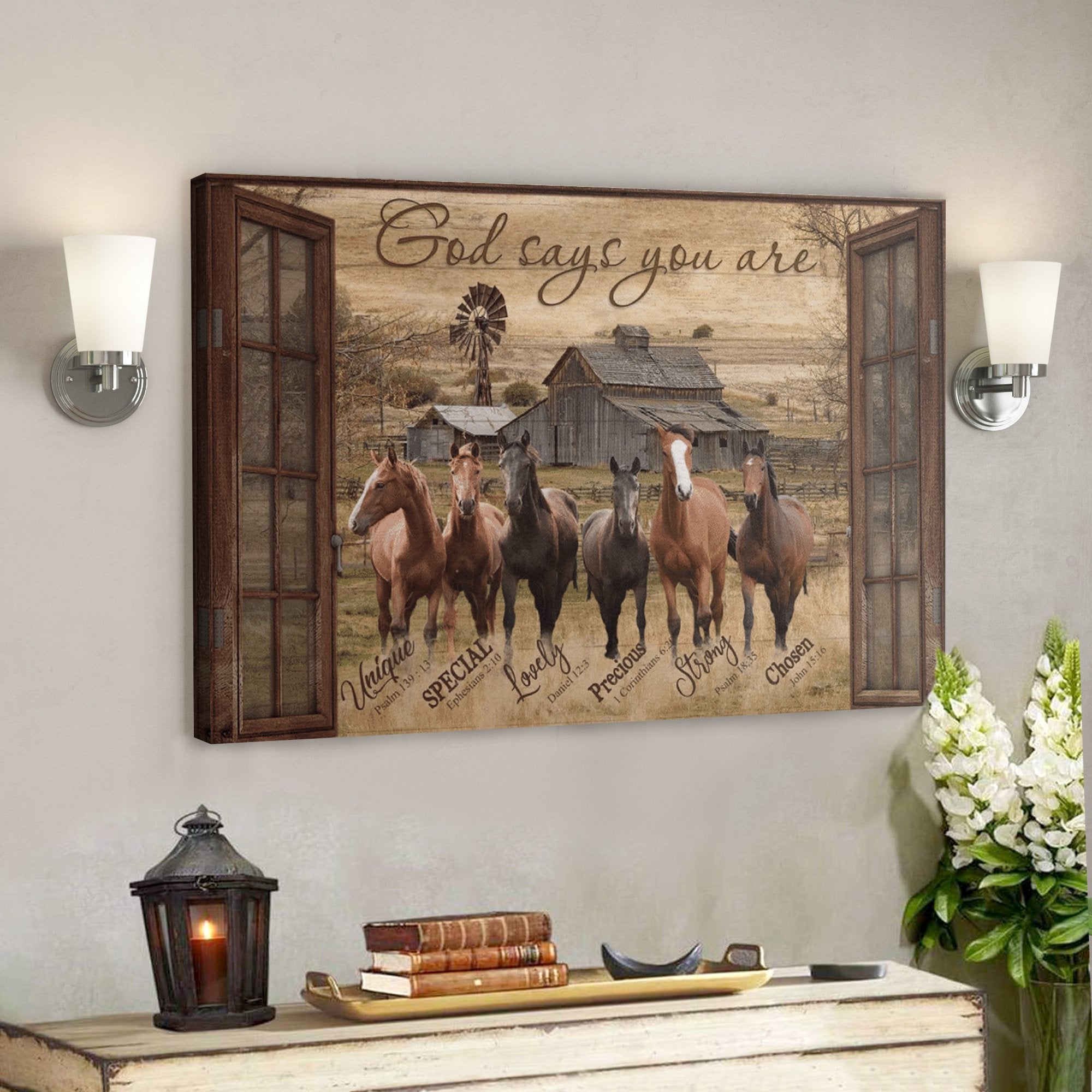 Bible Verse Wall Art Canvas – Amazing Horse – God Says You Are Canvas