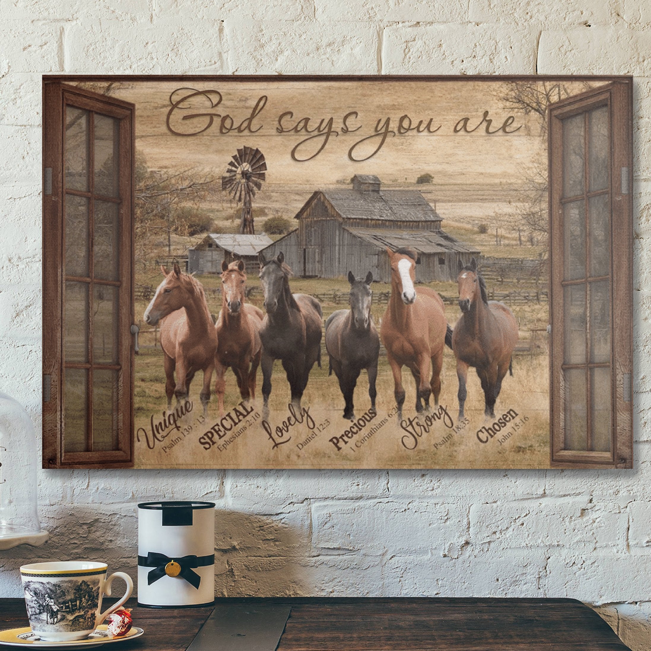 Bible Verse Wall Art Canvas – Amazing Horse – God Says You Are Canvas